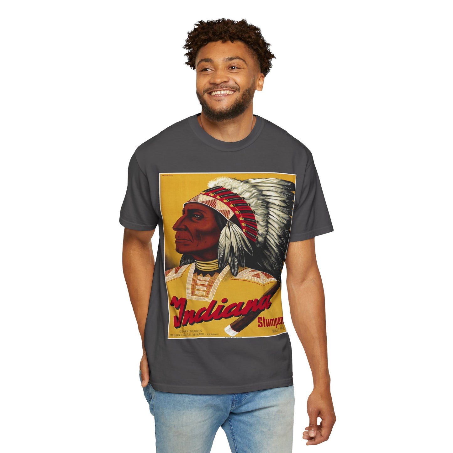 T-Shirt — Retro 'Indiana' Native Chief Vintage Poster Design