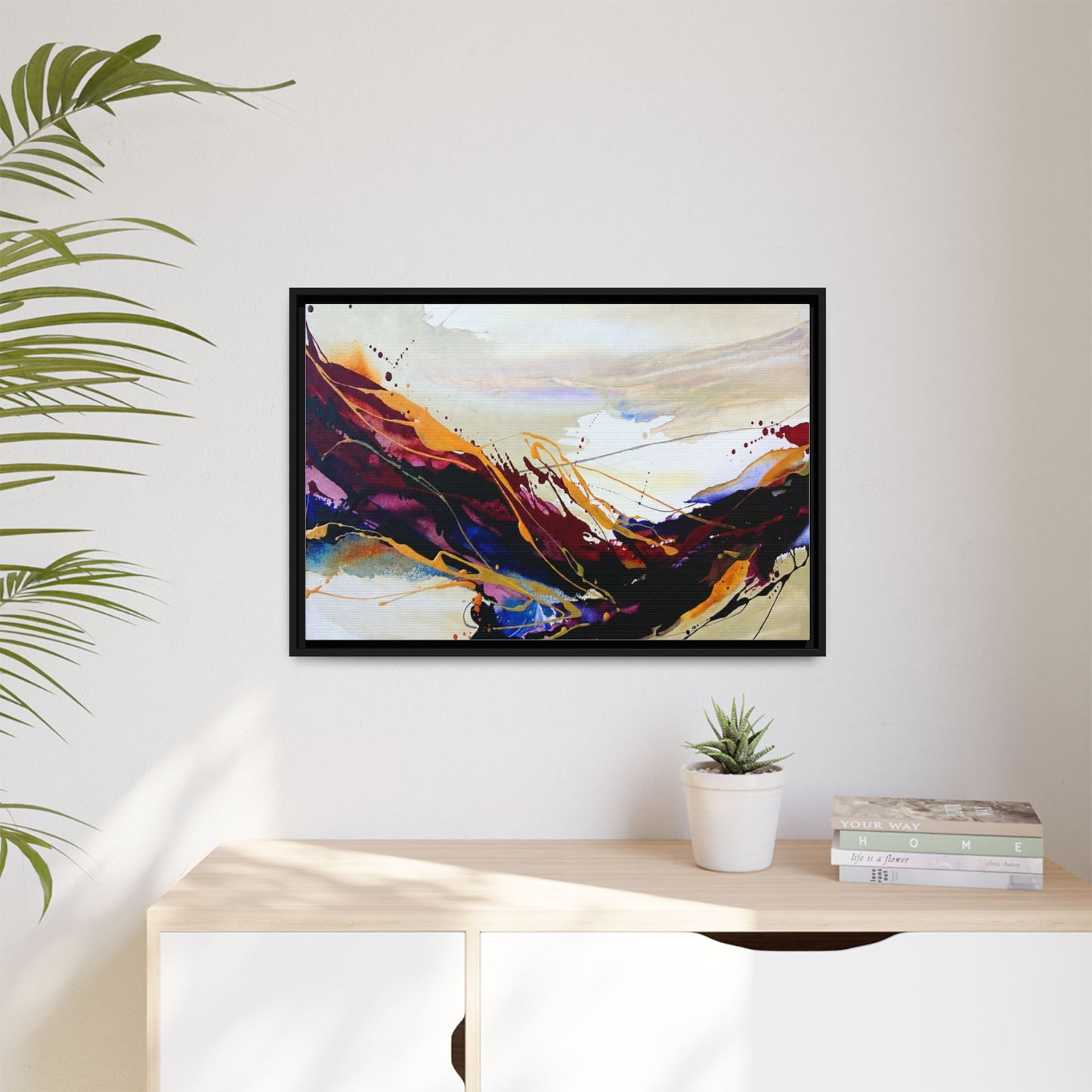 Abstract Flow Matte Canvas Framed Wall Art