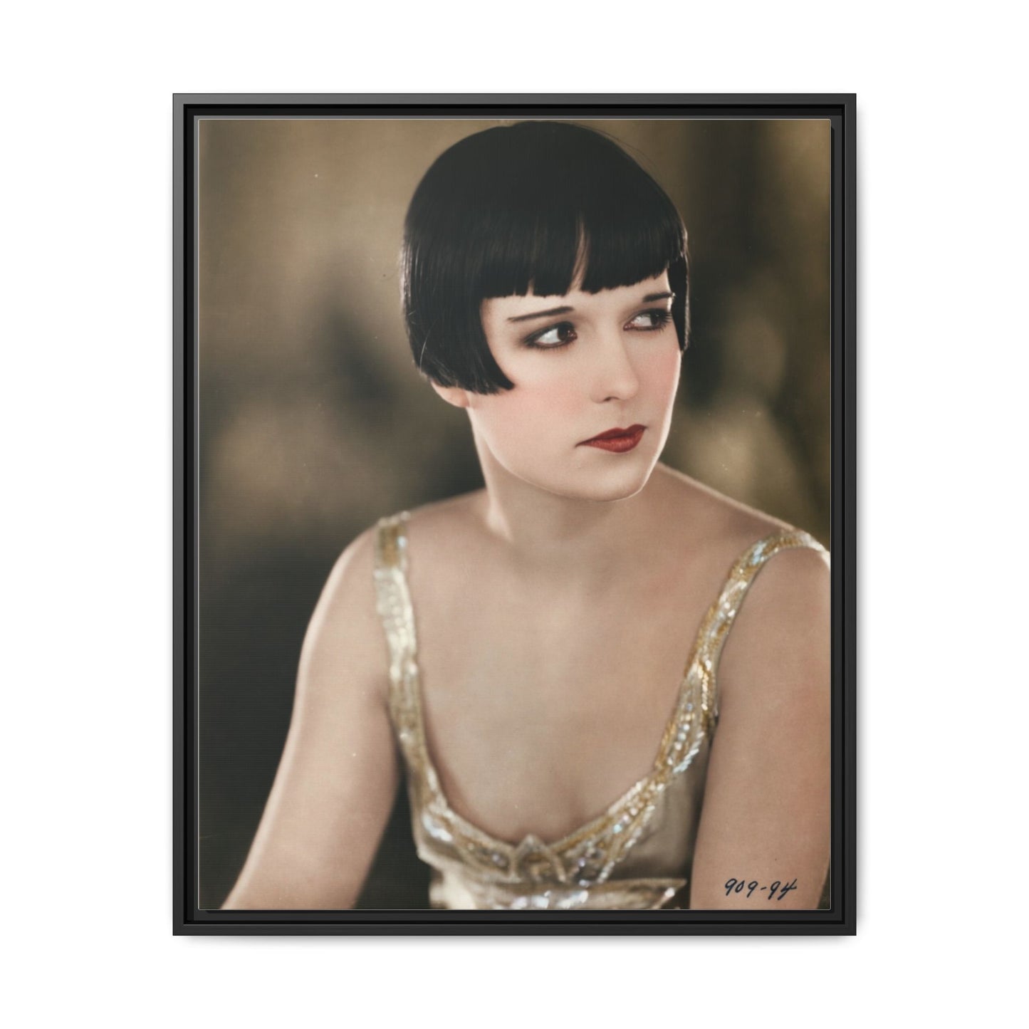 Vintage Louise Brooks Portrait Matte Canvas Framed Wall Art