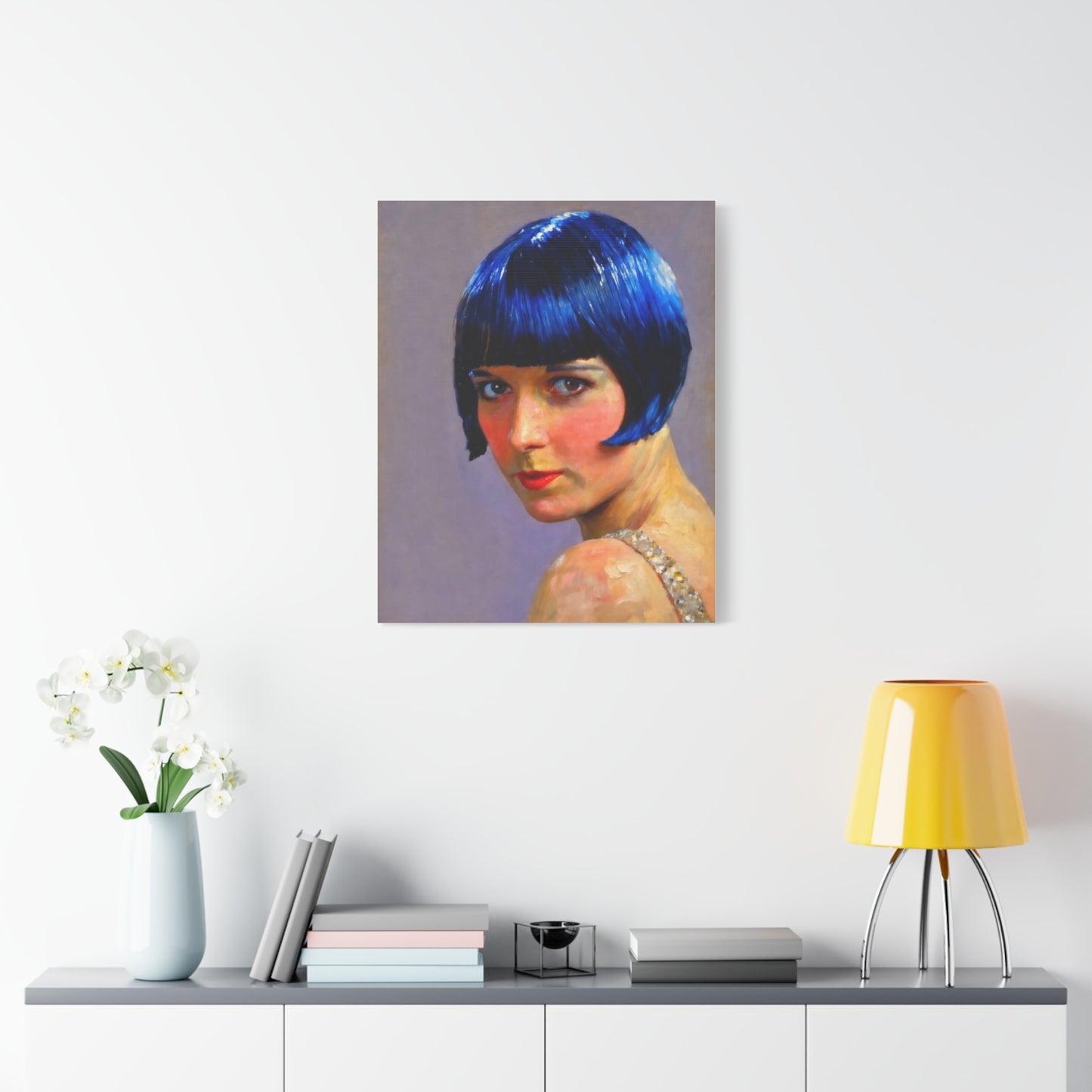 Blue Bob Portrait Matte Canvas Print - Stretched Wall Art