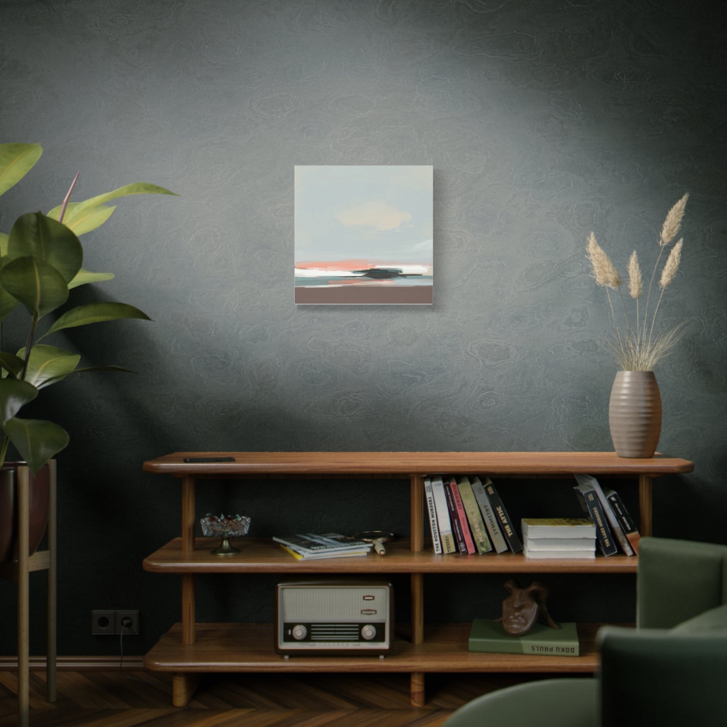 Coastal Abstract Canvas Art – Soft Pastel Seascape Matte Stretched Canvas