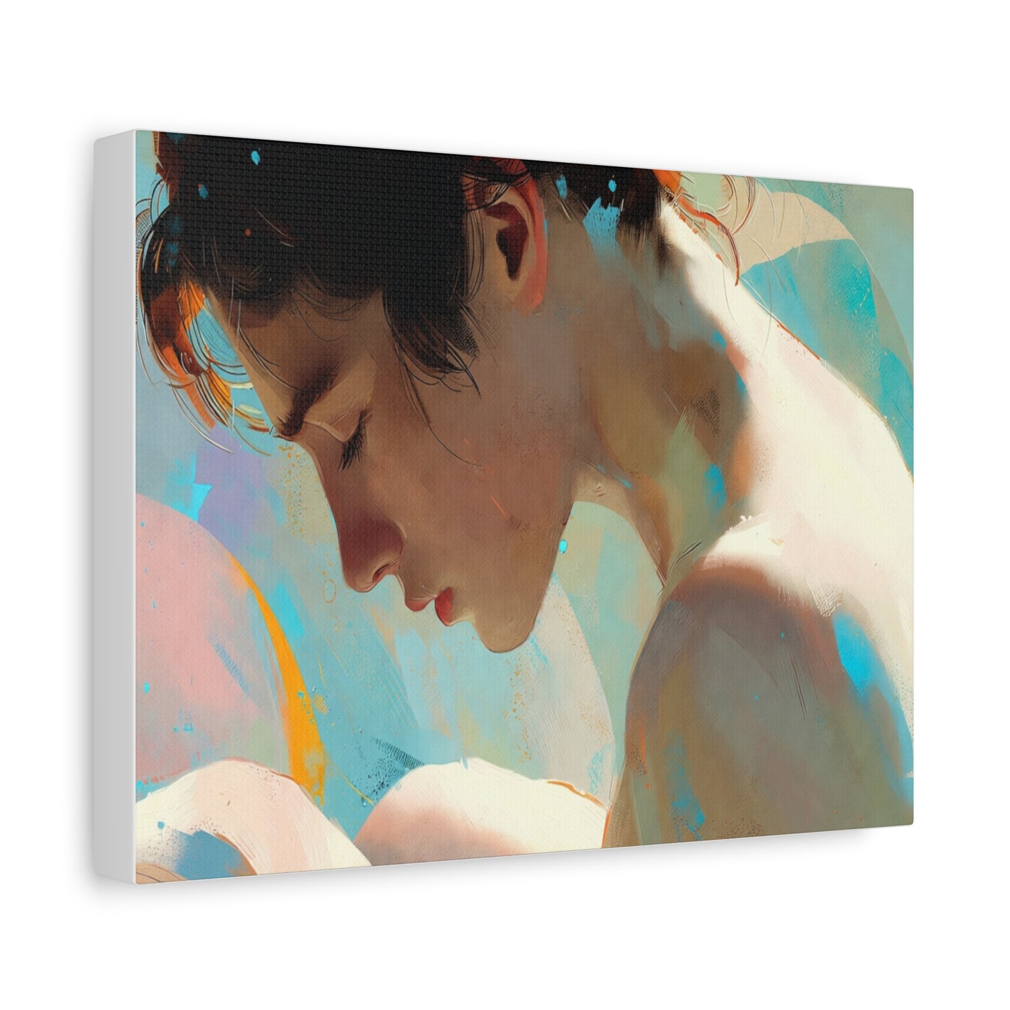 Dreamy Portrait Matte Canvas Print — Serene Female Profile Wall Art, Stretched 1.25"