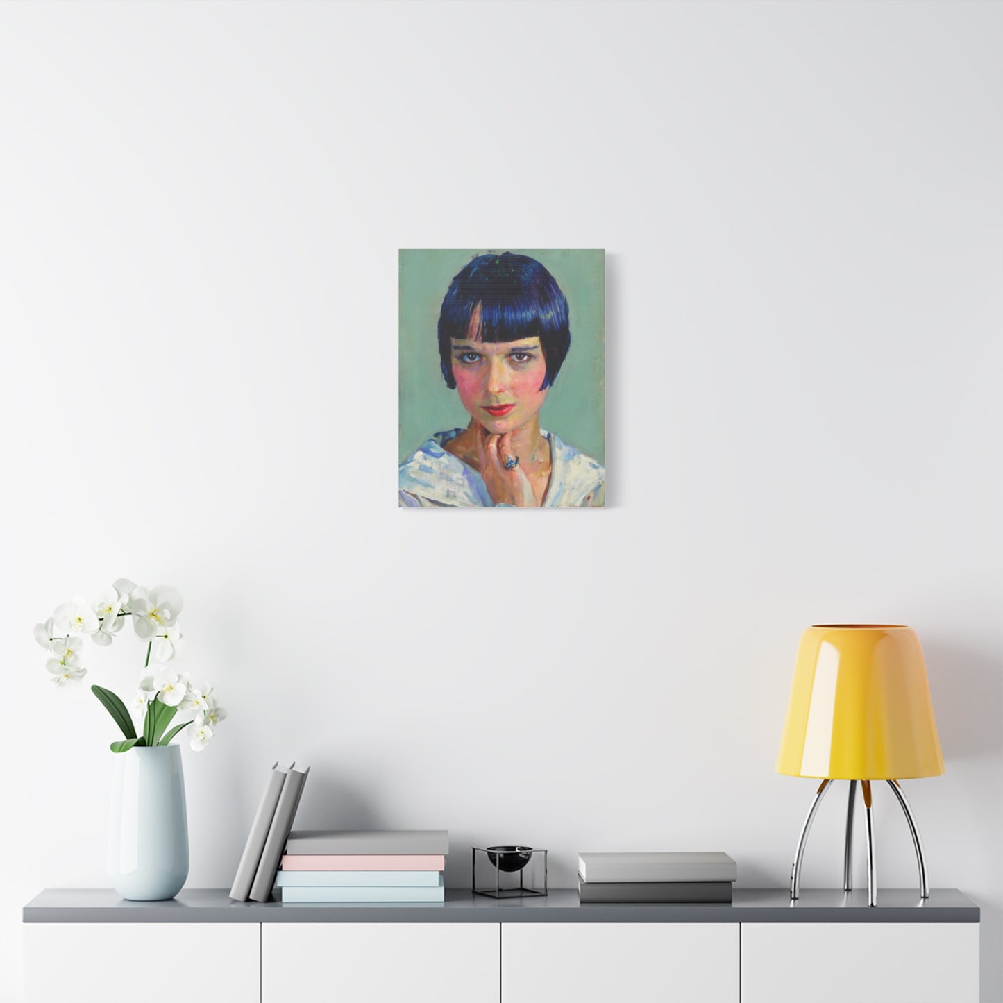 Portrait Canvas Print — Vintage Flapper Woman Matte Stretched Wall Art