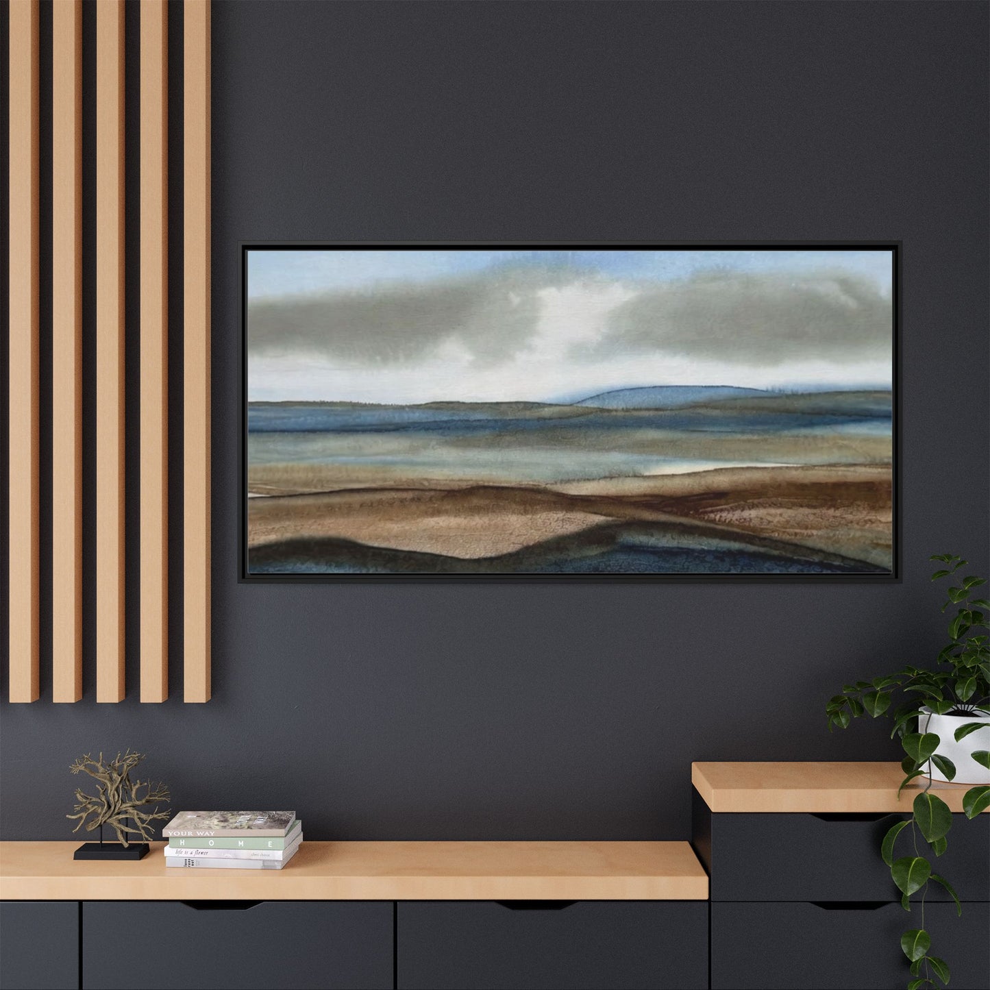 Matte Canvas Landscape, Framed (Multi-color)