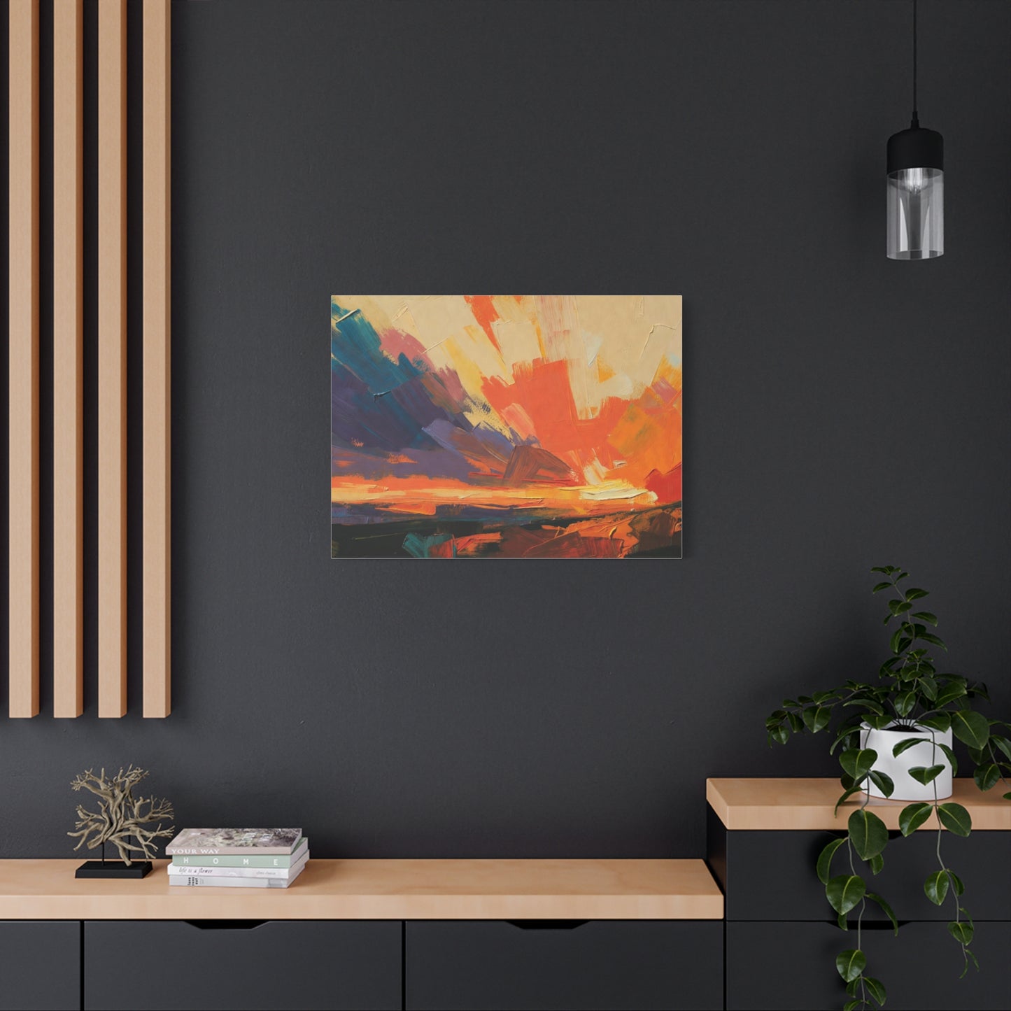 Abstract Sunset Landscape Canvas Print — Matte Stretched Wall Art