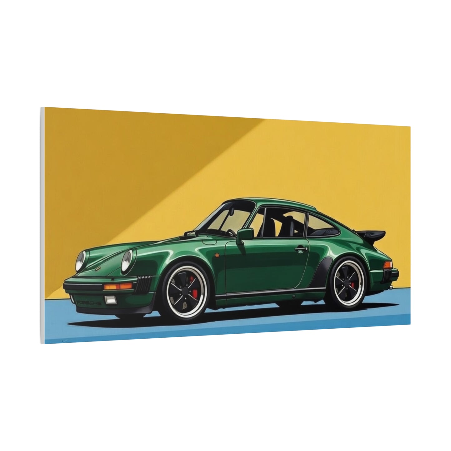 Vintage Green Porsche Art Print - Matte Stretched Canvas
