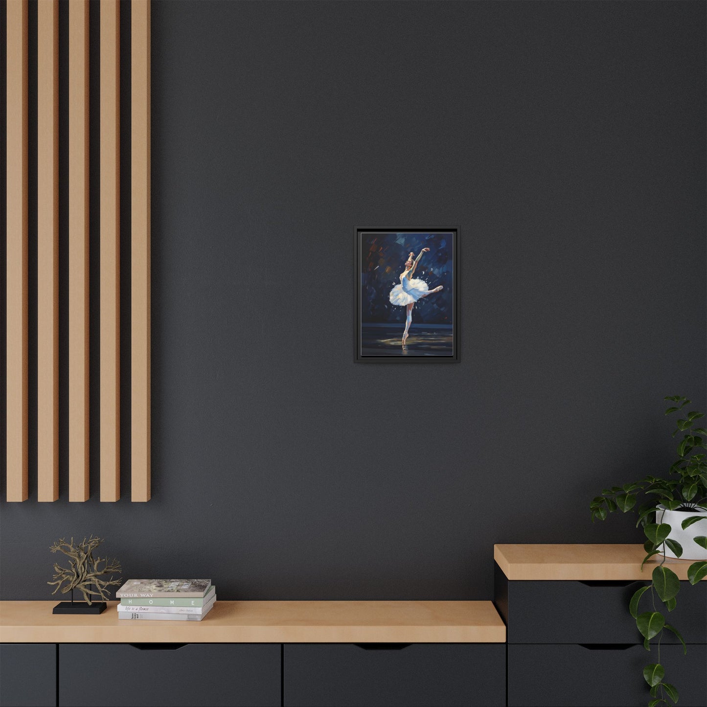 Ballerina Ballet Canvas Print — Framed Matte Wall Art