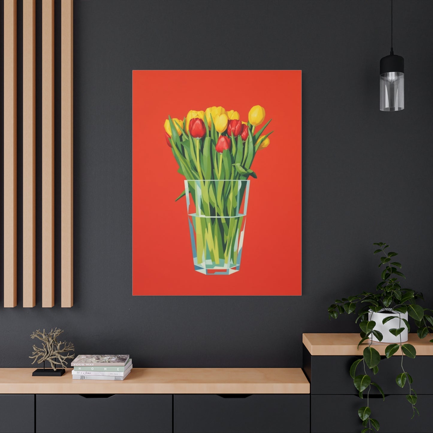 Tulip Bouquet Canvas Print — Vibrant Red Floral Wall Art