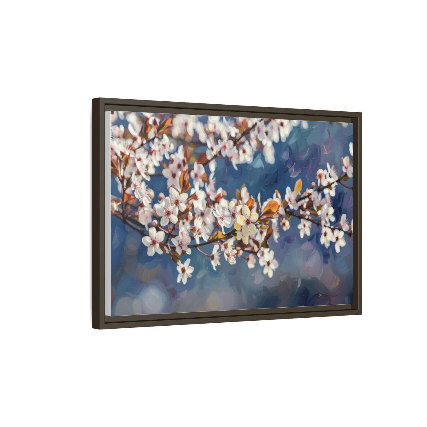 Framed Matte Canvas Print — Cherry Blossom Branch Wall Art