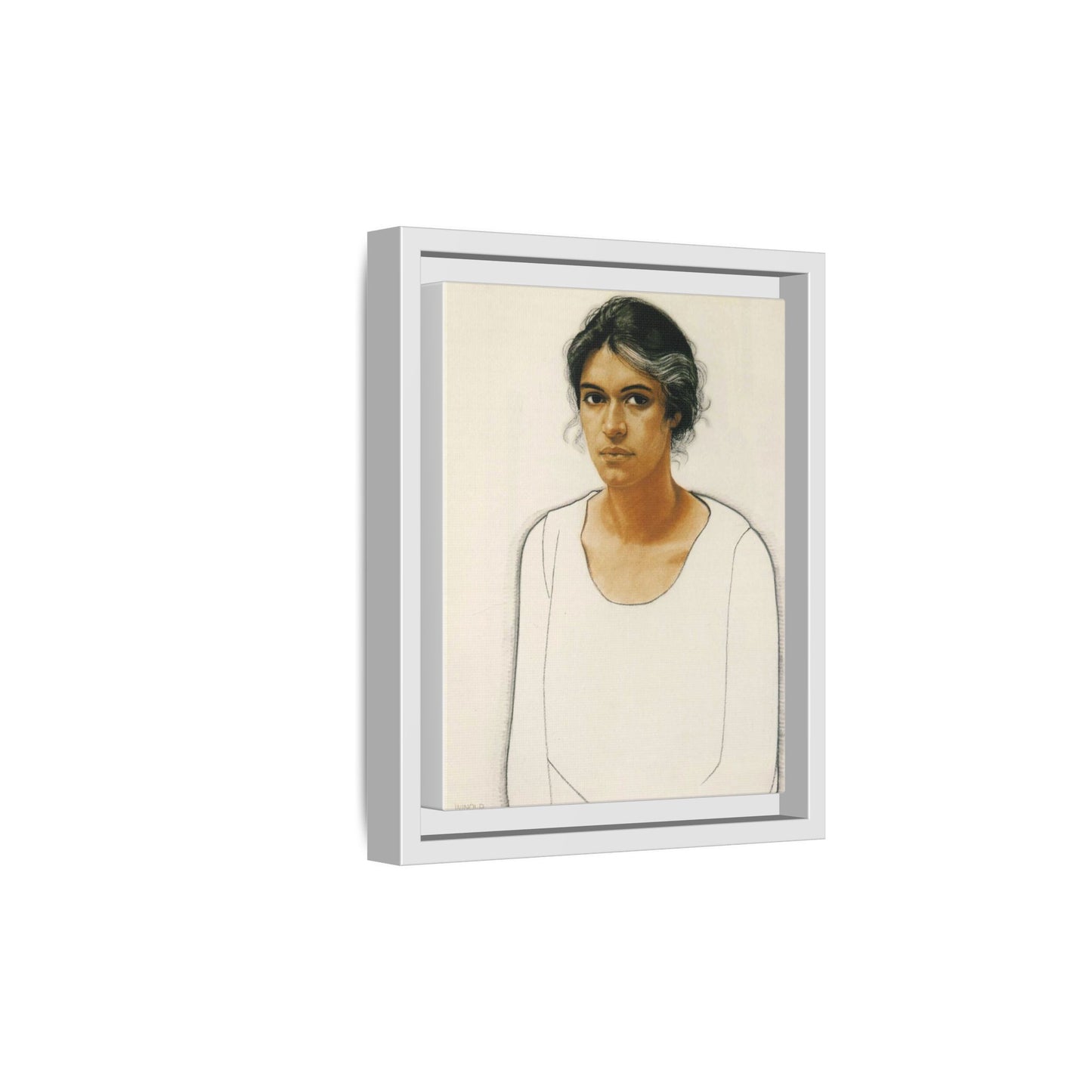 Portrait of a Woman by Winold Reiss Framed Matte Canvas Portrait Print