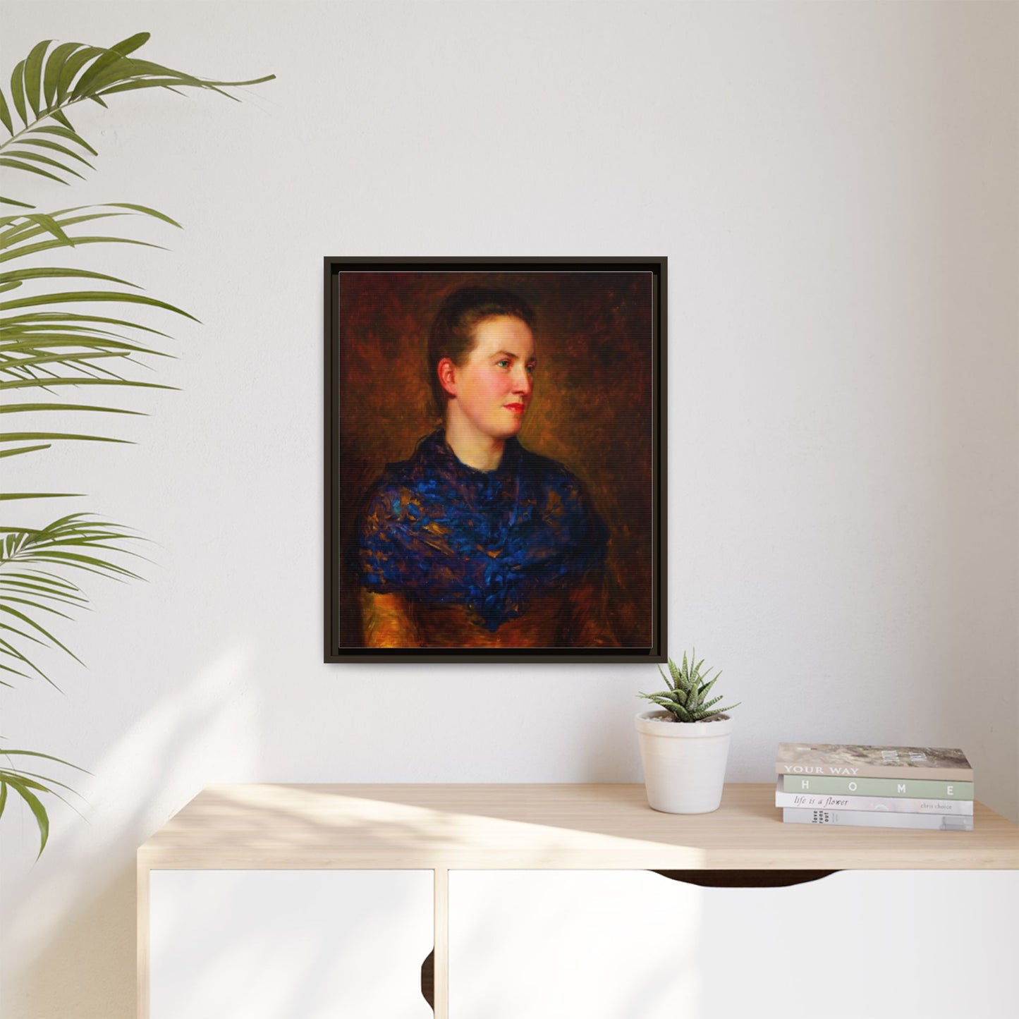 Framed Matte Canvas Portrait Print — Classic Victorian Woman Wall Art