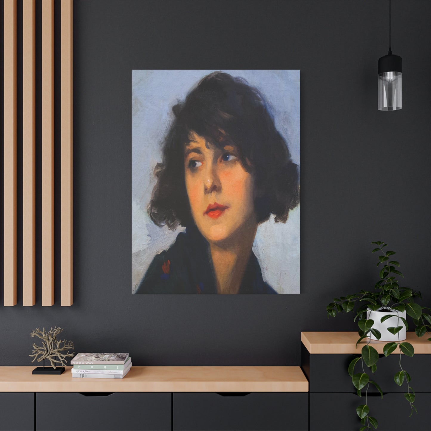 Mulher do chale verde (cropped) by Cyprien Eugene Boulet Matte Canvas Print — Stretched Wall Art