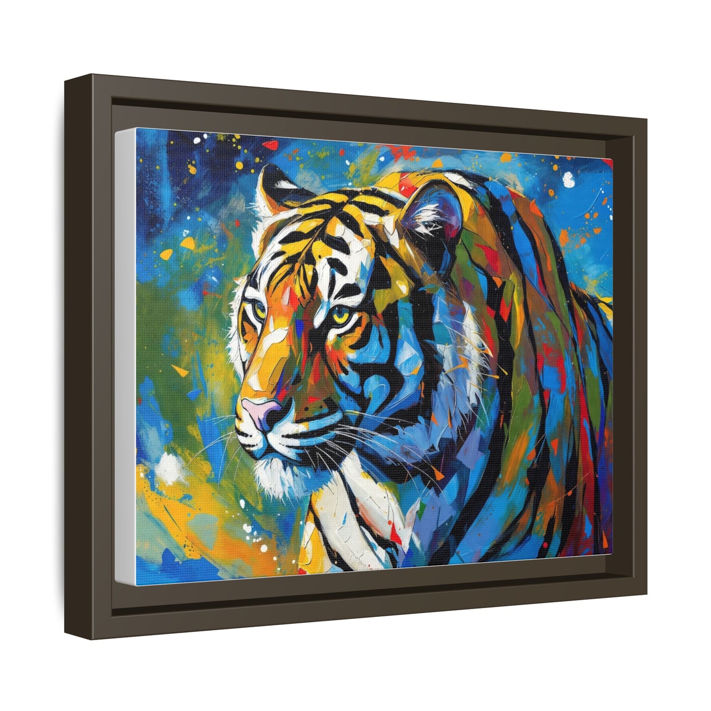 Colorful Tiger Matte Canvas Framed Art — Vibrant Wildlife Wall Decor