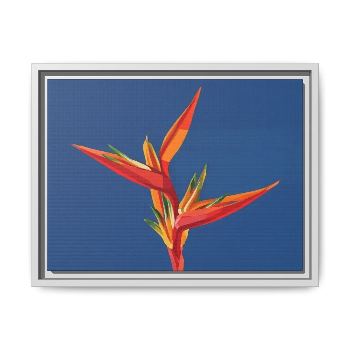 Framed Matte Canvas – Tropical Bird of Paradise Floral Wall Art