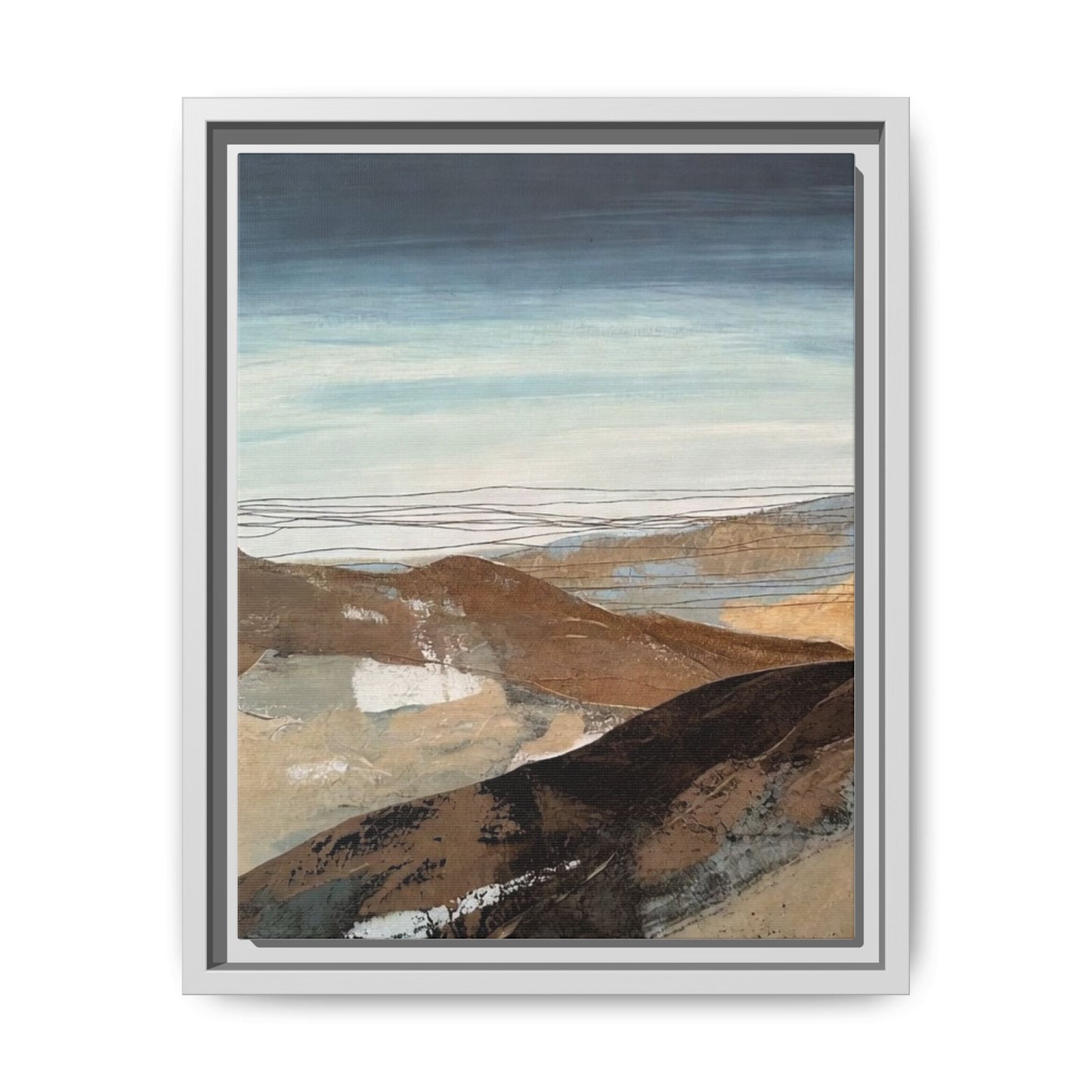 Framed Matte Canvas Art — Serene Abstract Landscape