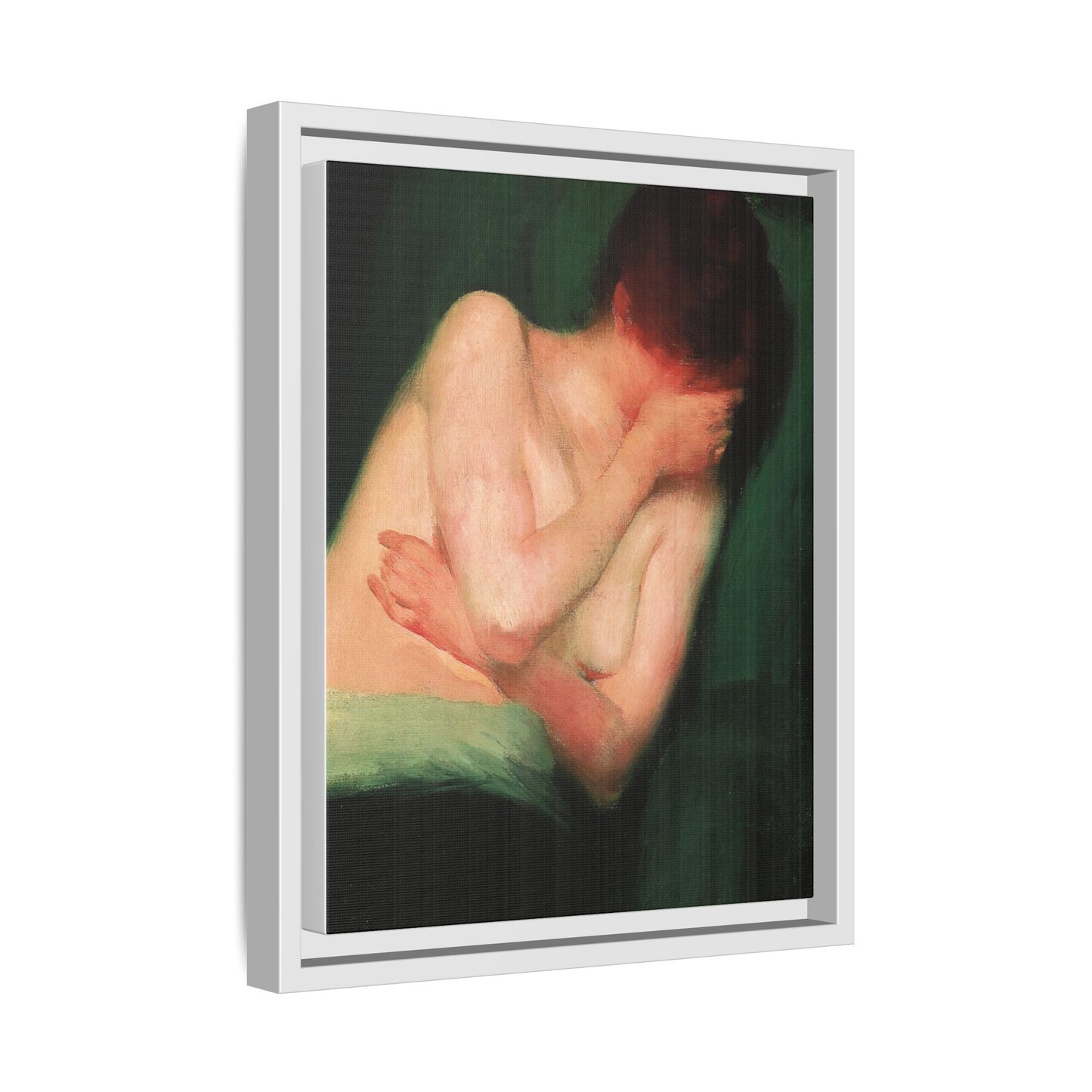 Female Nude by János Vaszary Framed Matte Canvas Wall Art Print