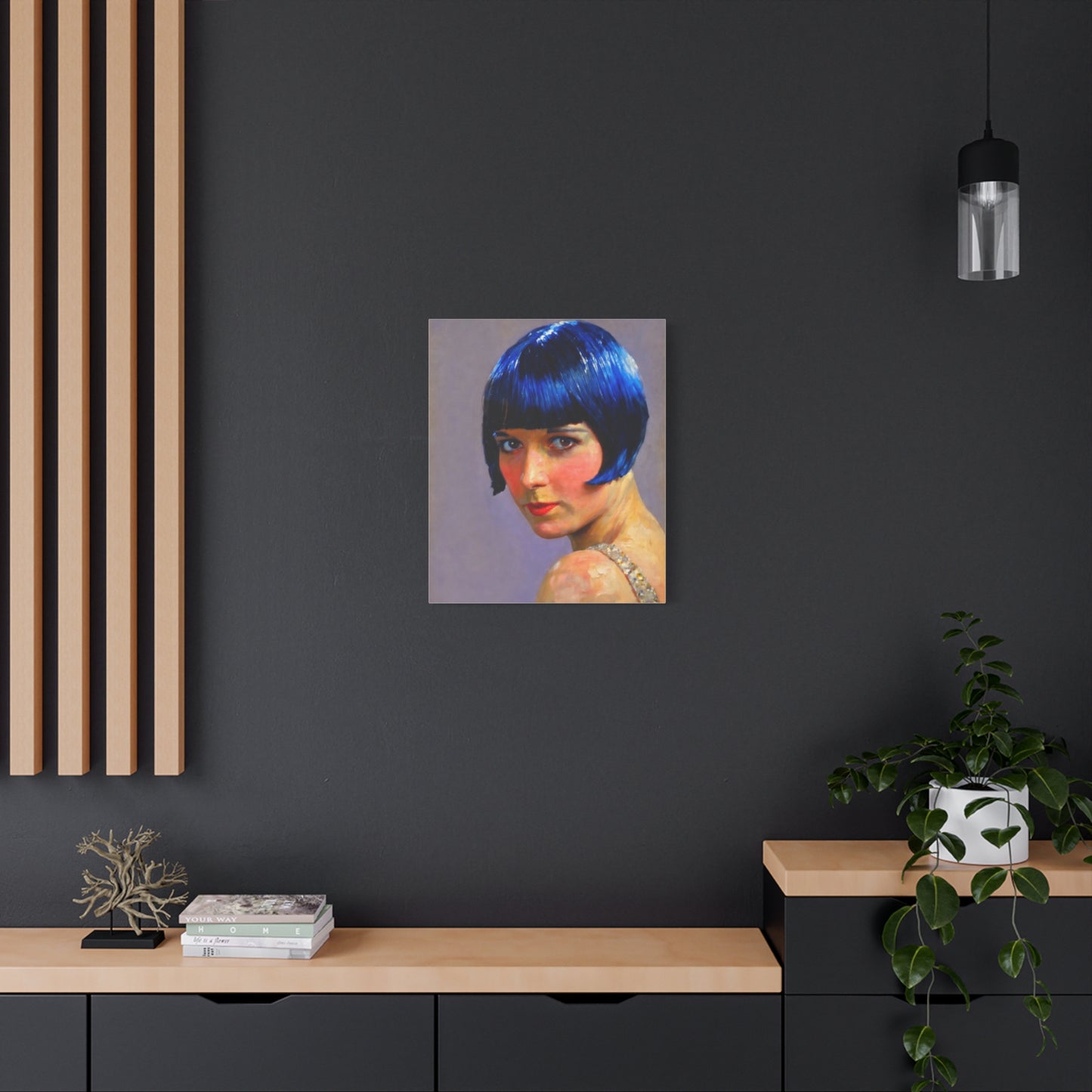 Blue Bob Portrait Matte Canvas Print - Stretched Wall Art