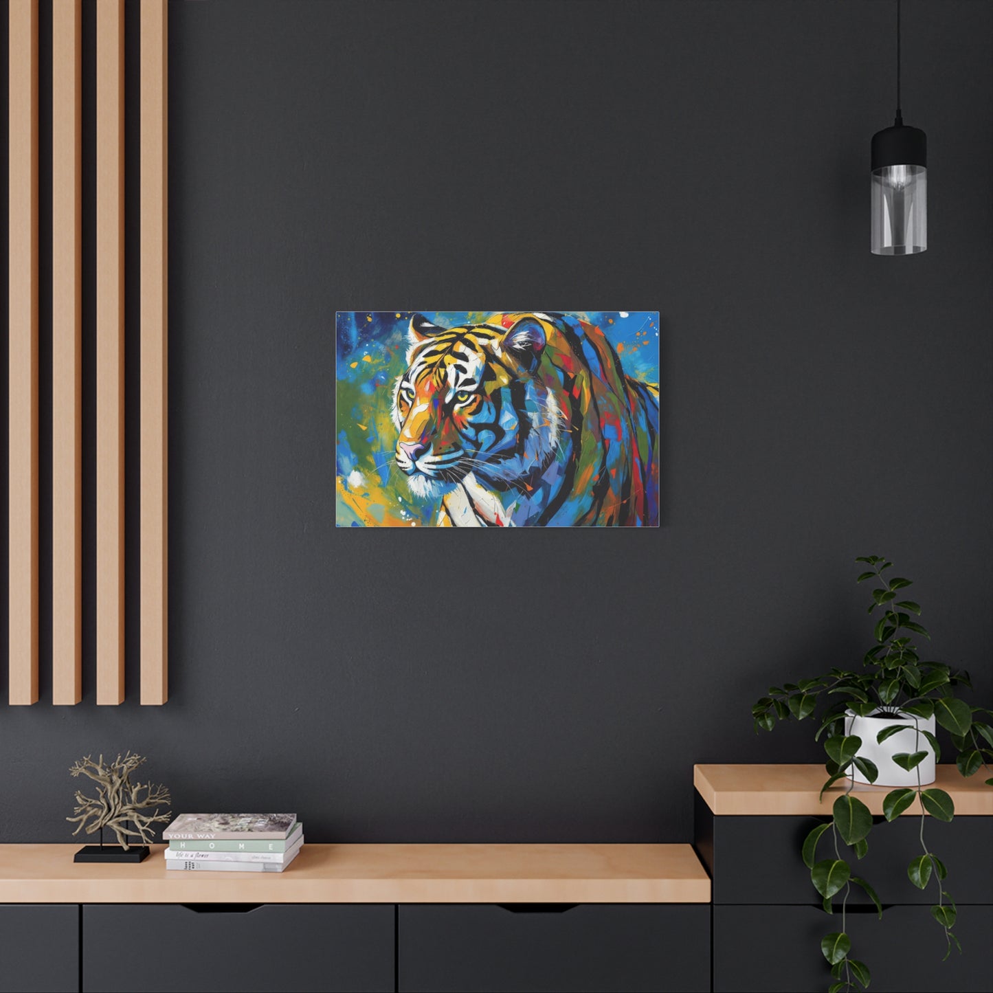 Colorful Tiger Matte Canvas Wall Art — Vibrant Stretched 1.25"