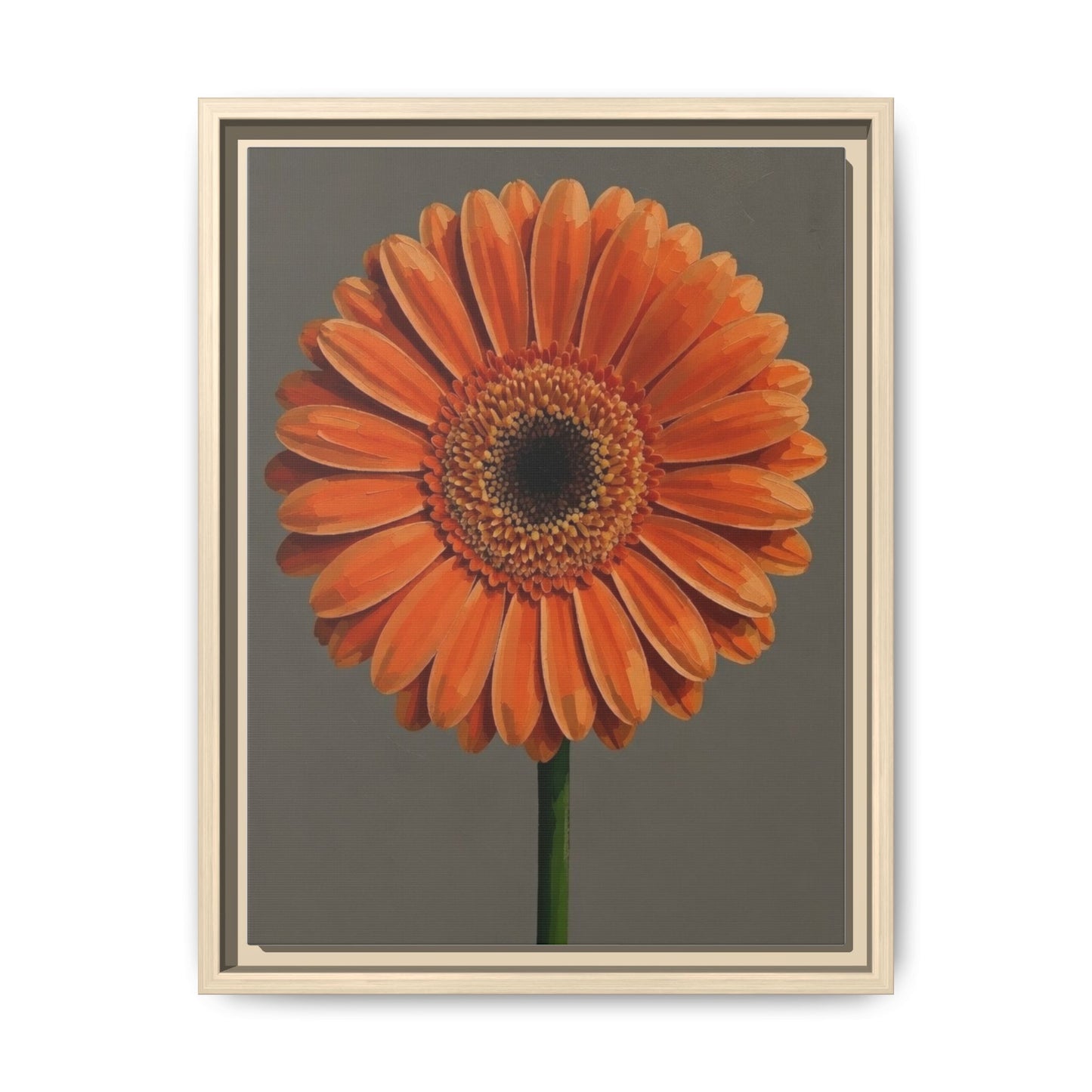 Orange Gerbera Daisy Matte Canvas Print (Framed)