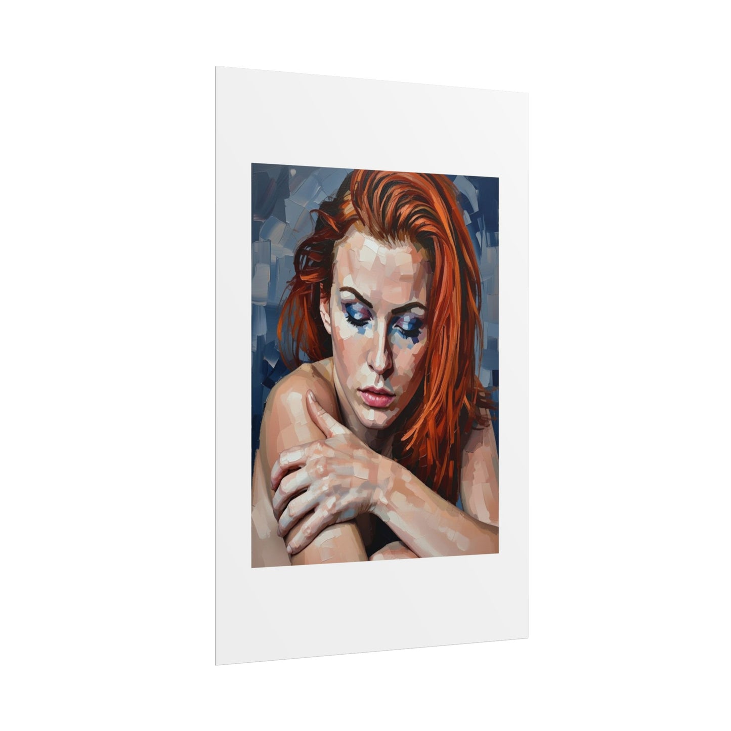 Redheaded Portrait Rolled Poster — Expressive Female Art Print