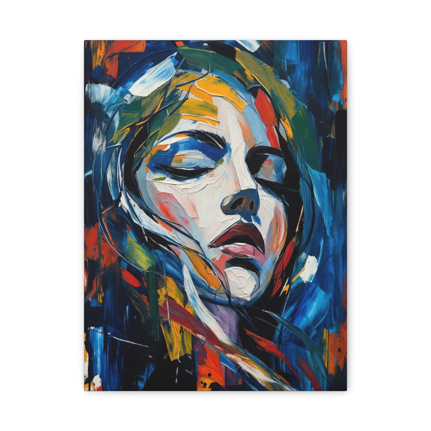Abstract Colorful Woman Portrait Canvas