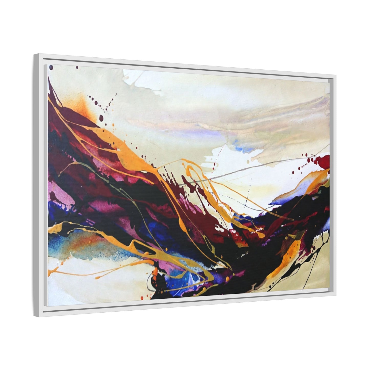 Abstract Flow Matte Canvas Framed Wall Art