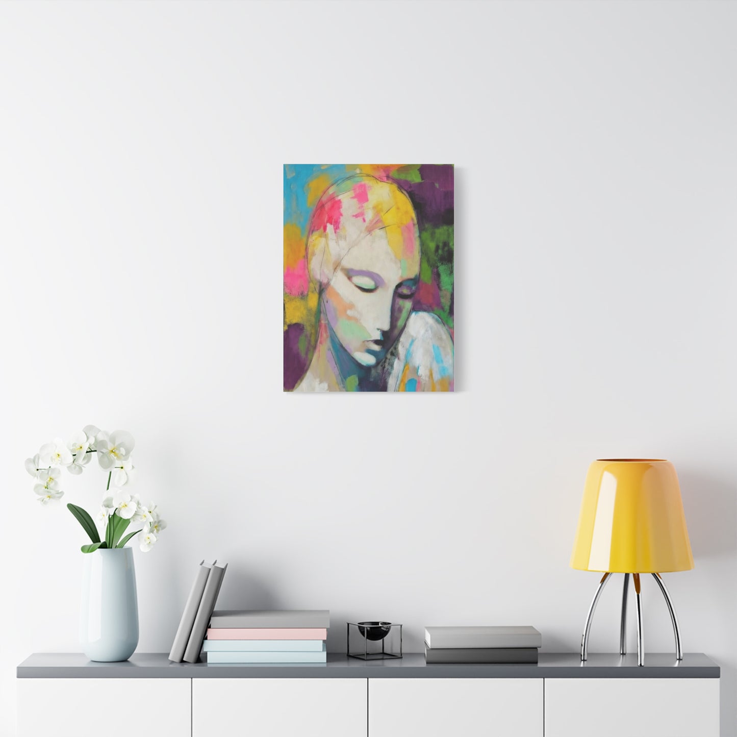 Abstract Angel Portrait Canvas - Colorful Modern Wall Art