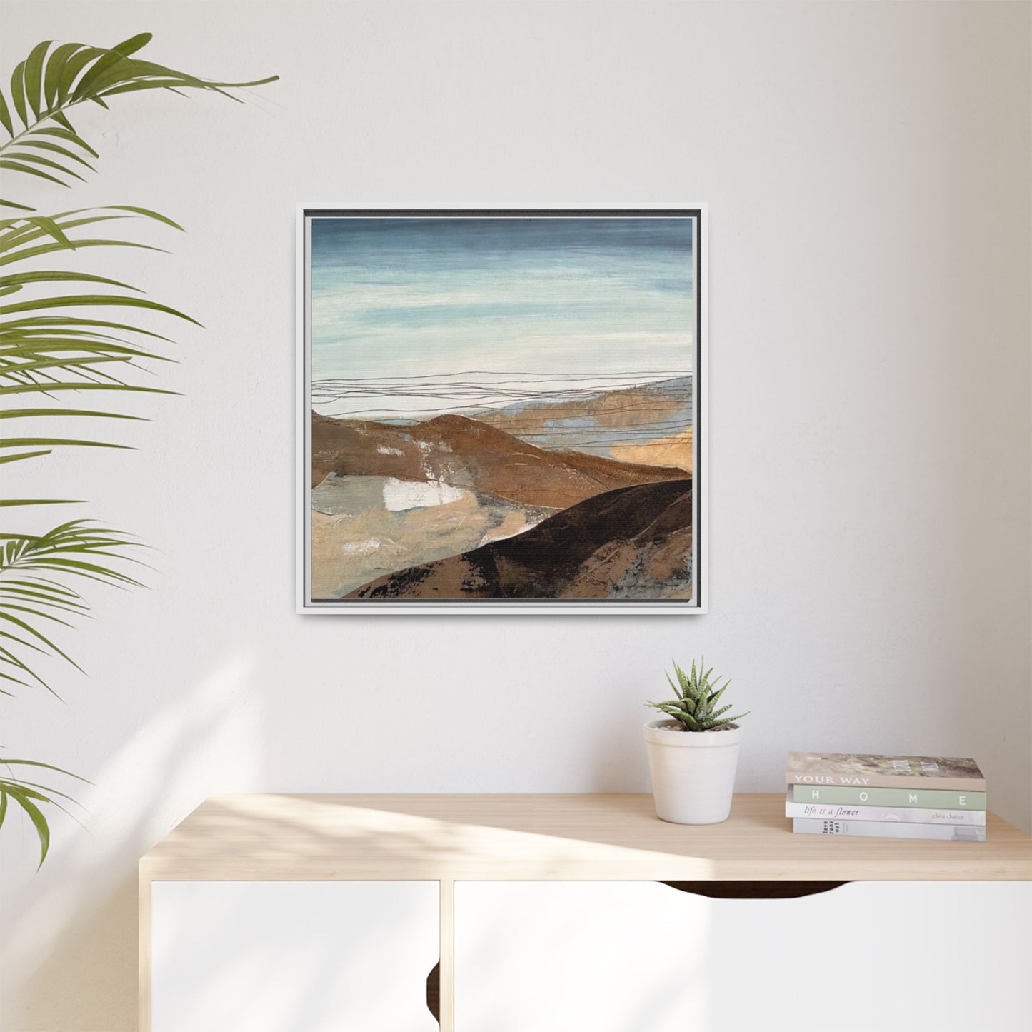 Framed Matte Canvas Art — Serene Abstract Landscape