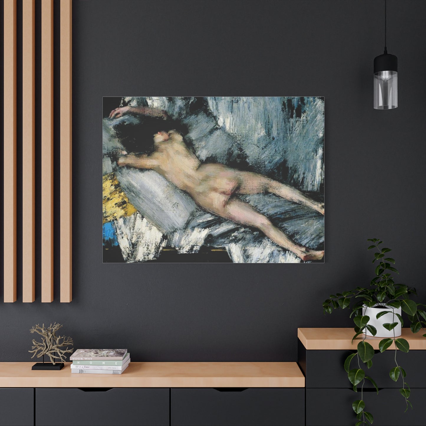 Nude in the Studio by János Vaszary Matte Stretched Canvas: Wall Art Poster
