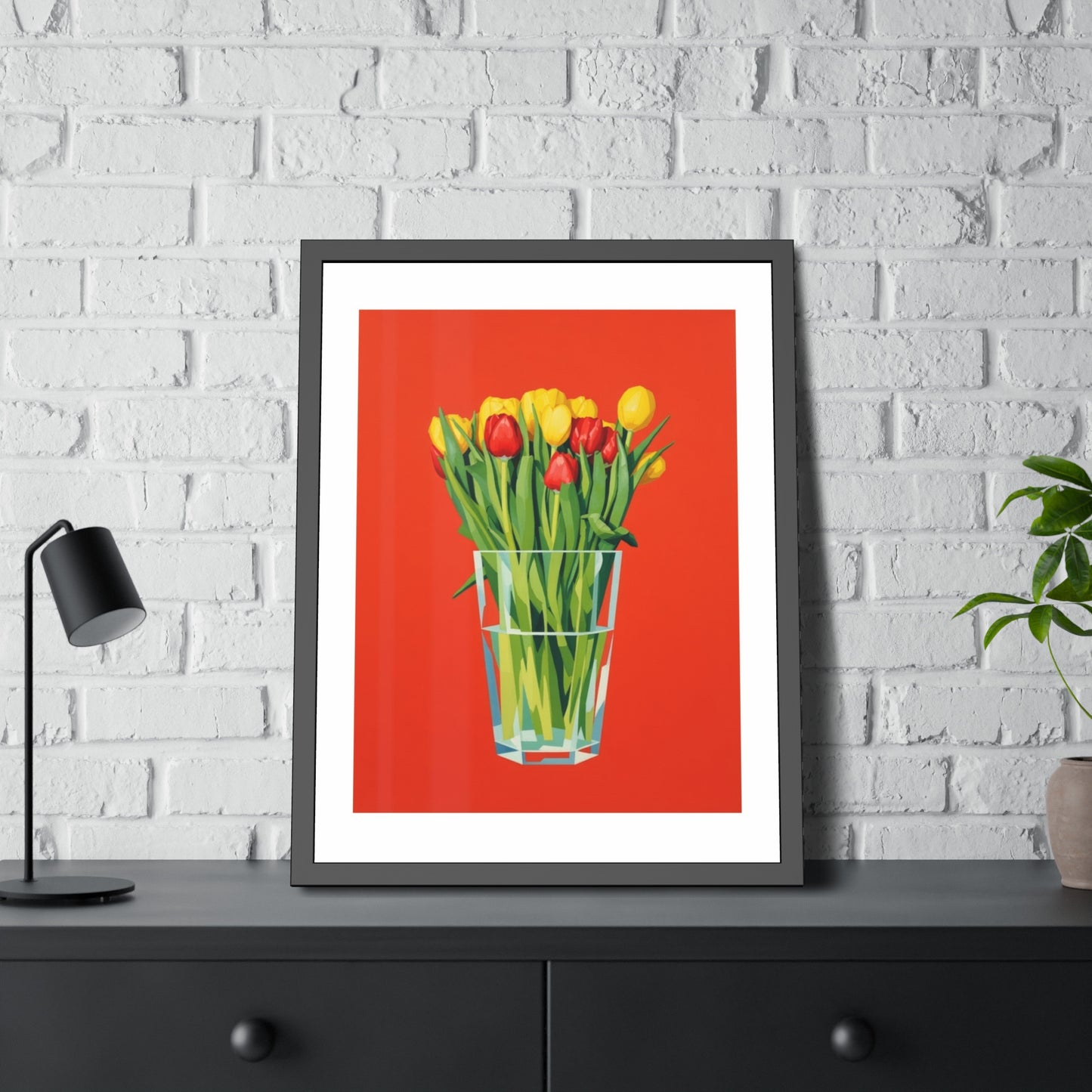 Tulip Bouquet Framed Poster — Bright Floral Wall Art
