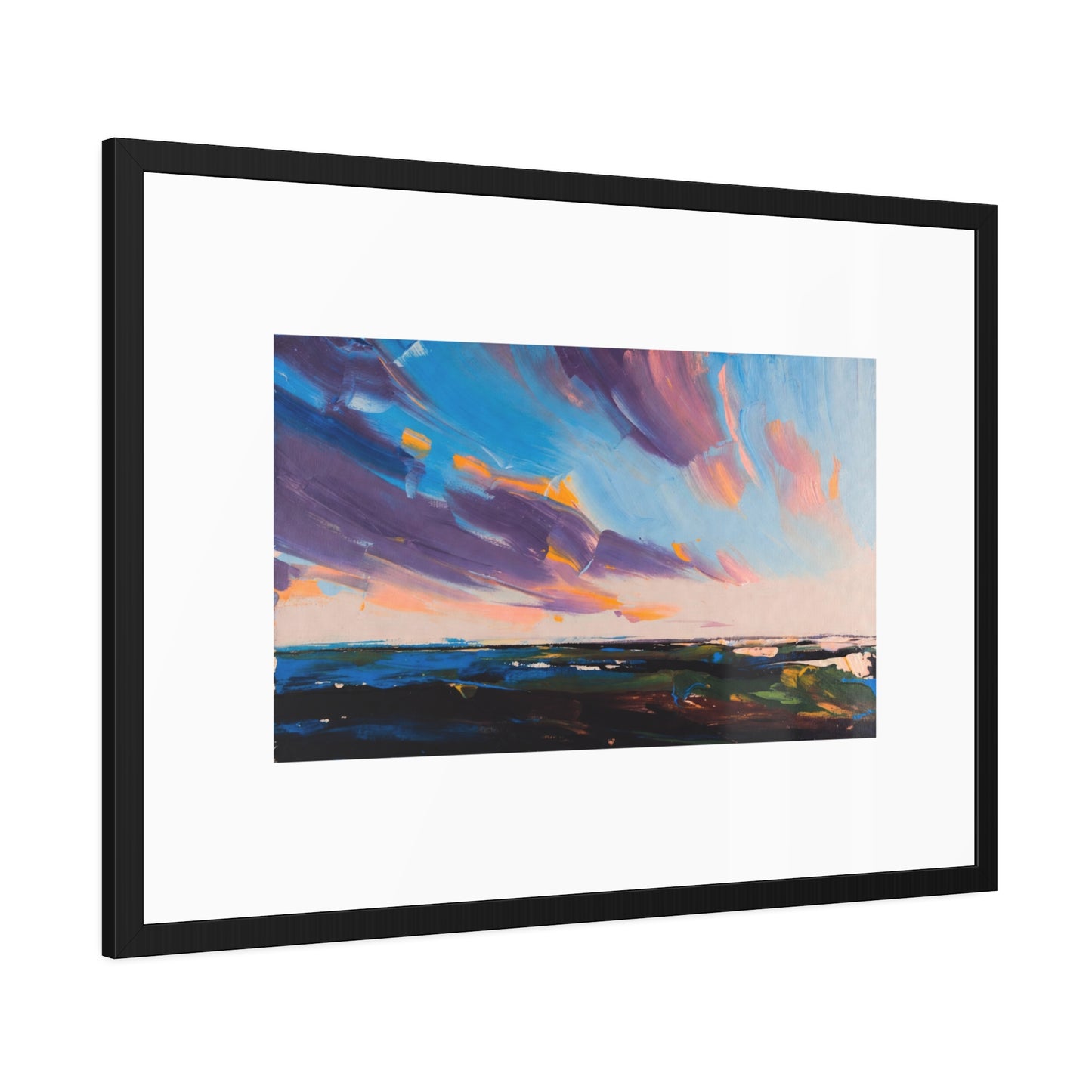 Framed Poster – Colorful Coastal Sunset Landscape Art Print