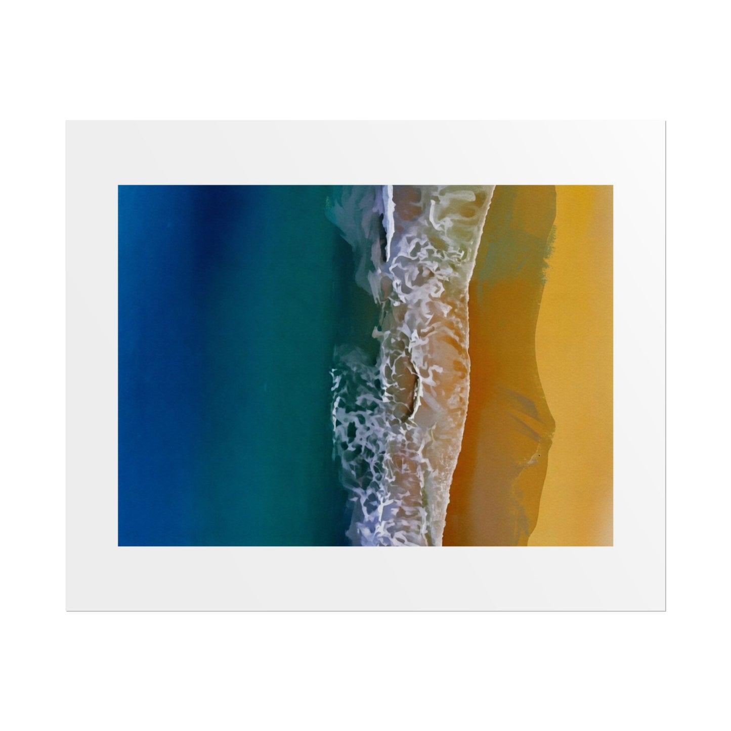 Ocean Shore Aerial Rolled Poster — Beach Print Wall Art