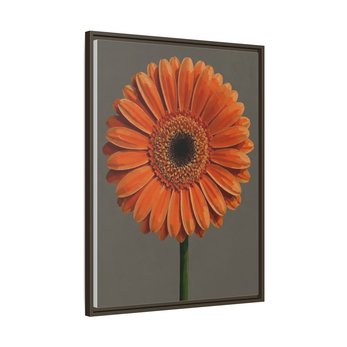 Orange Gerbera Daisy Matte Canvas Print (Framed)