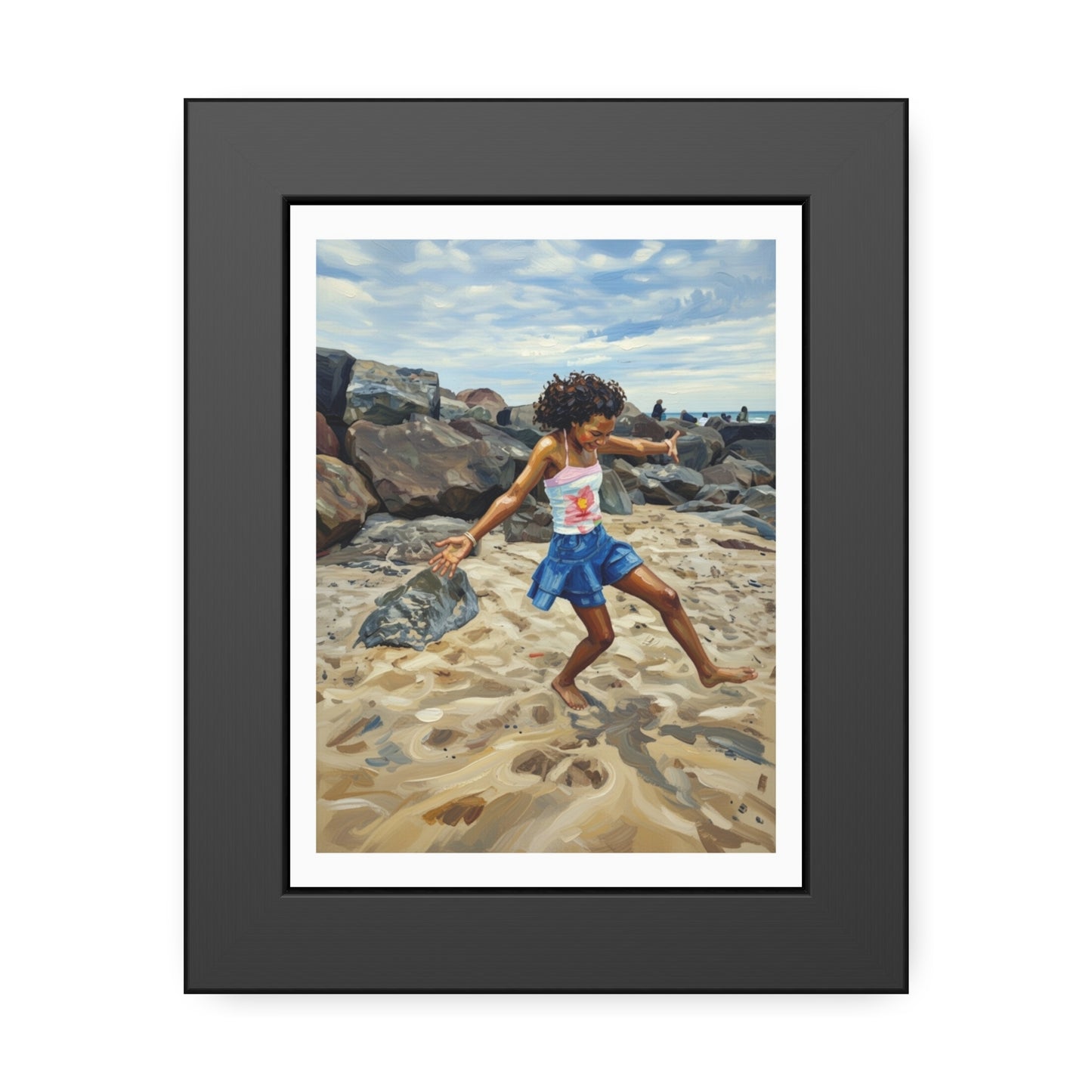 Framed Poster - Joyful Beach Dance Art Print