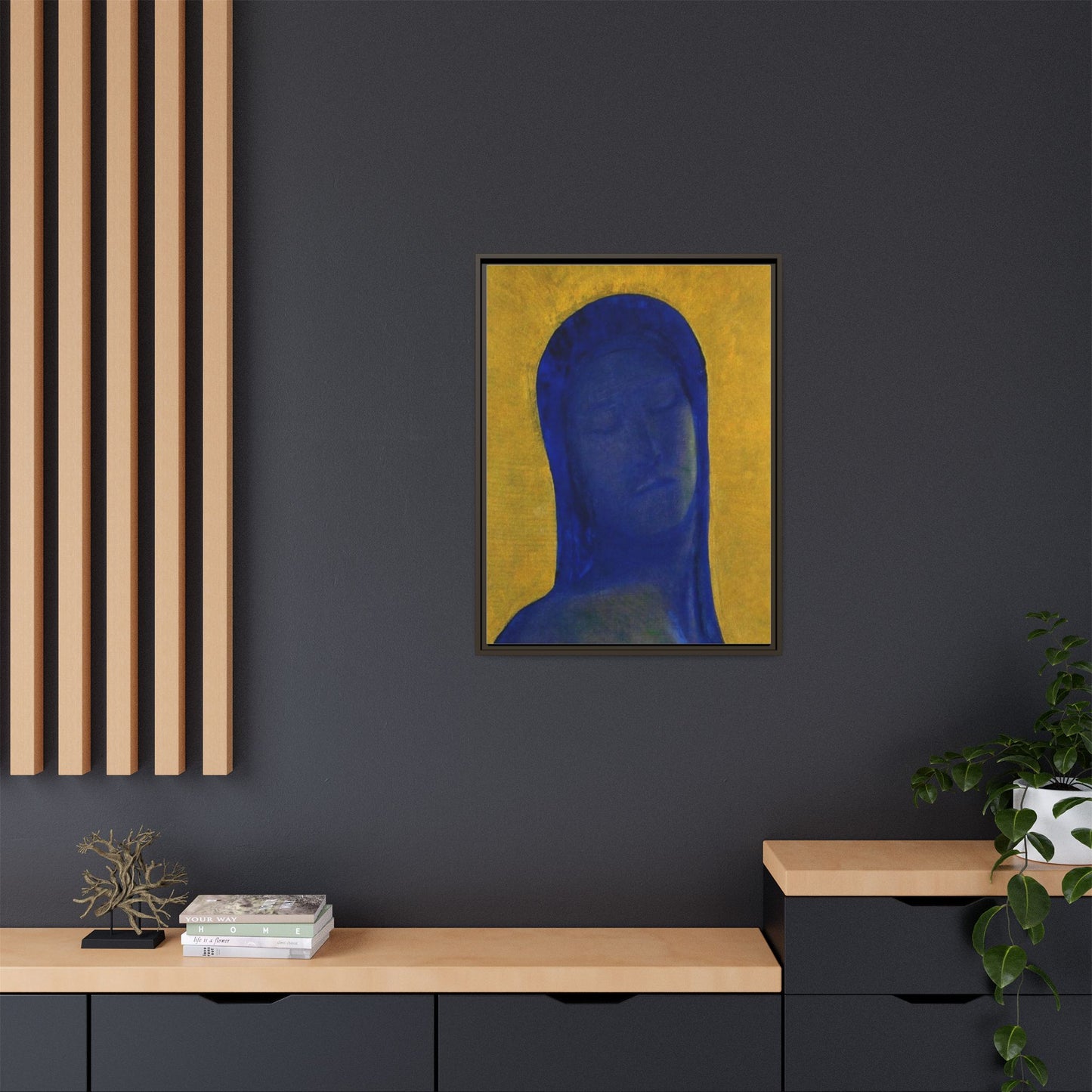 Closed Eyes by Odilon Redon Framed Matte Canvas Wall Art Print