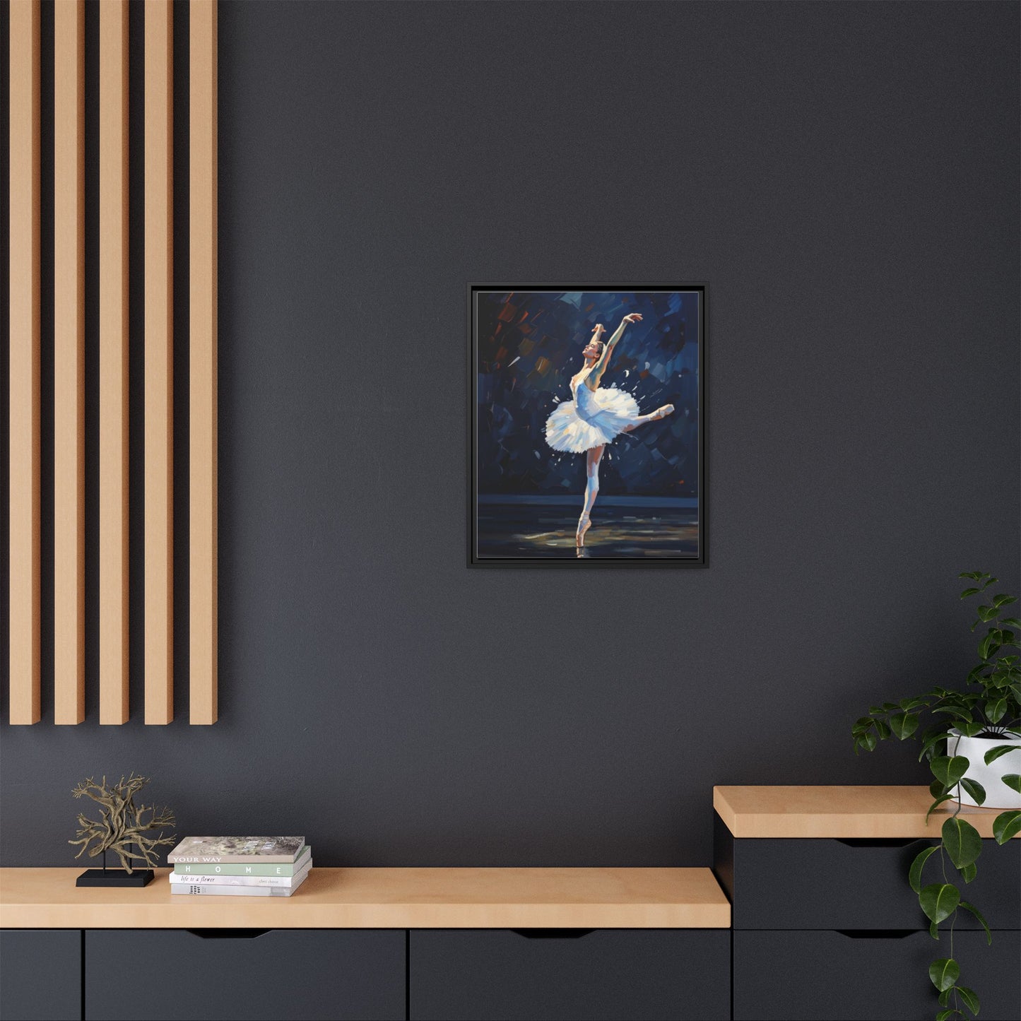 Ballerina Ballet Canvas Print — Framed Matte Wall Art