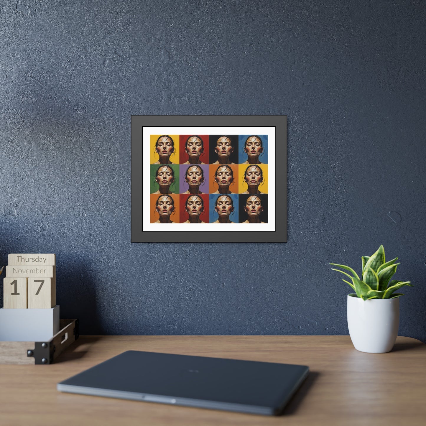Framed Poster – Color Pop Portrait Grid Wall Art