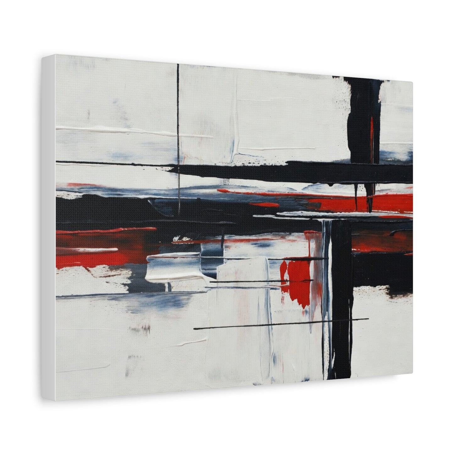 Abstract Red & Black Modern Canvas Art — Matte Stretched 1.25"