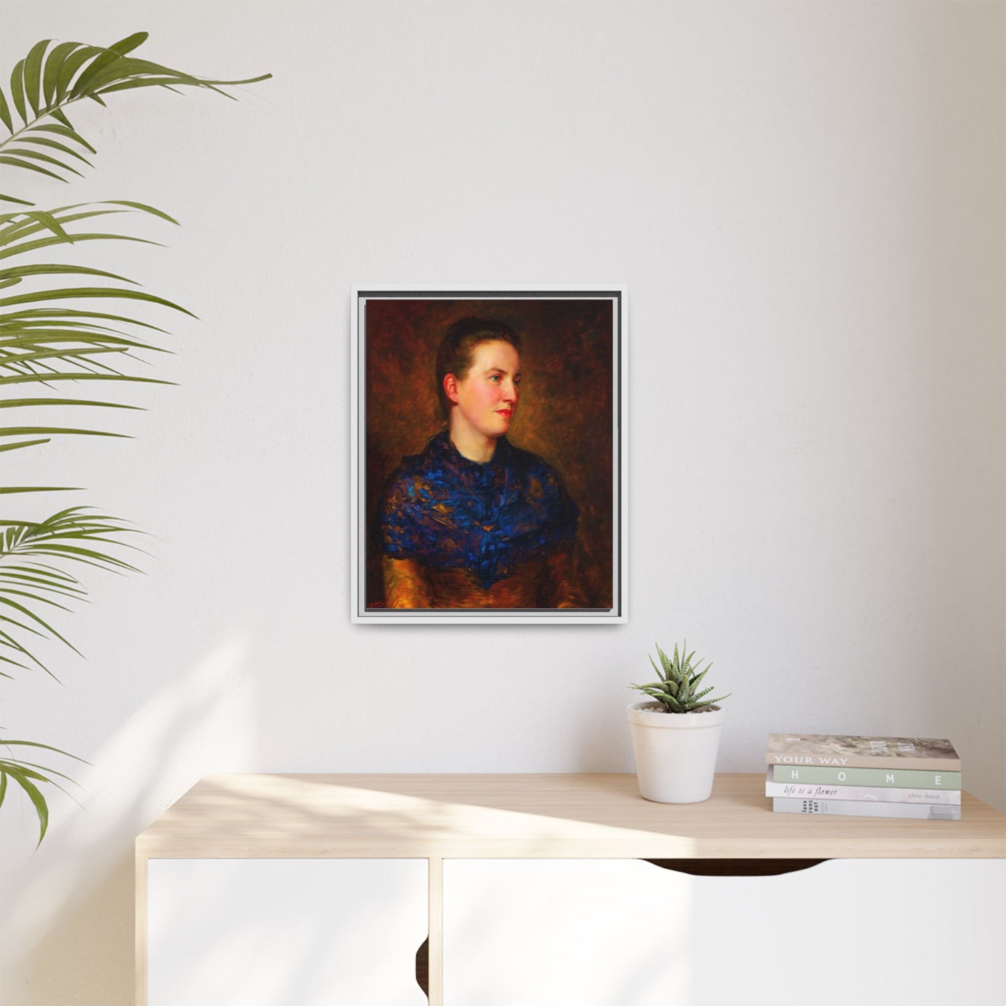 Framed Matte Canvas Portrait Print — Classic Victorian Woman Wall Art