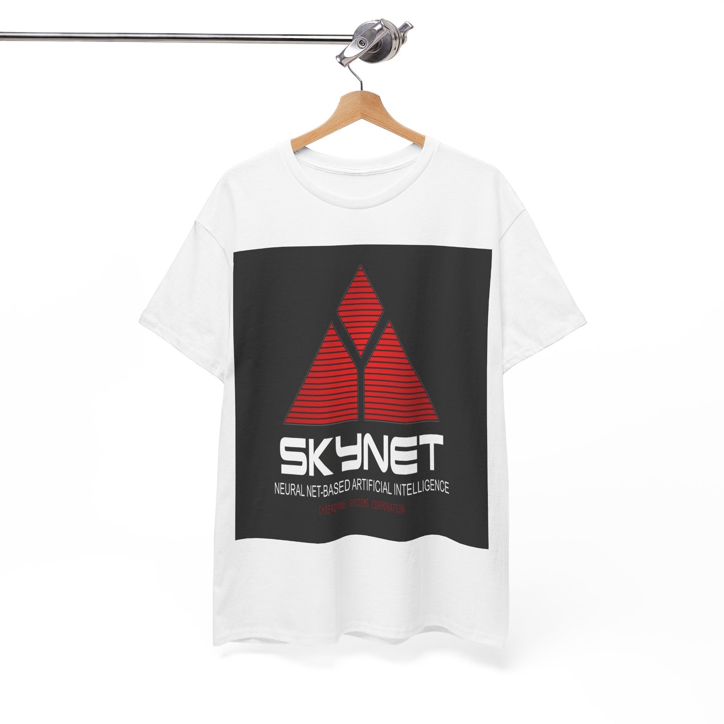 Skynet Logo Tee — Retro Red AI Graphic T-Shirt