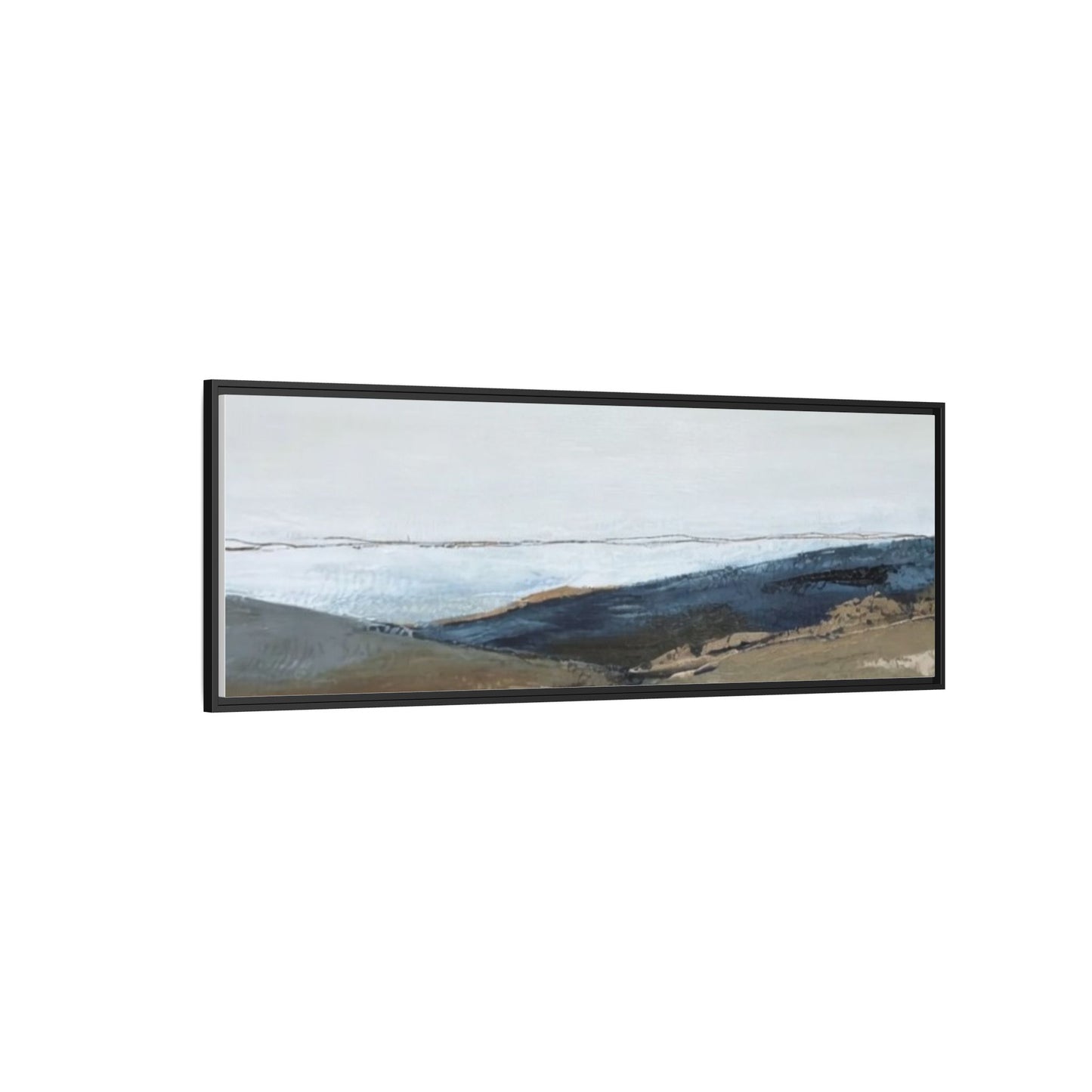 Framed Matte Canvas Wall Art — Serene Coastal Abstract Landscape