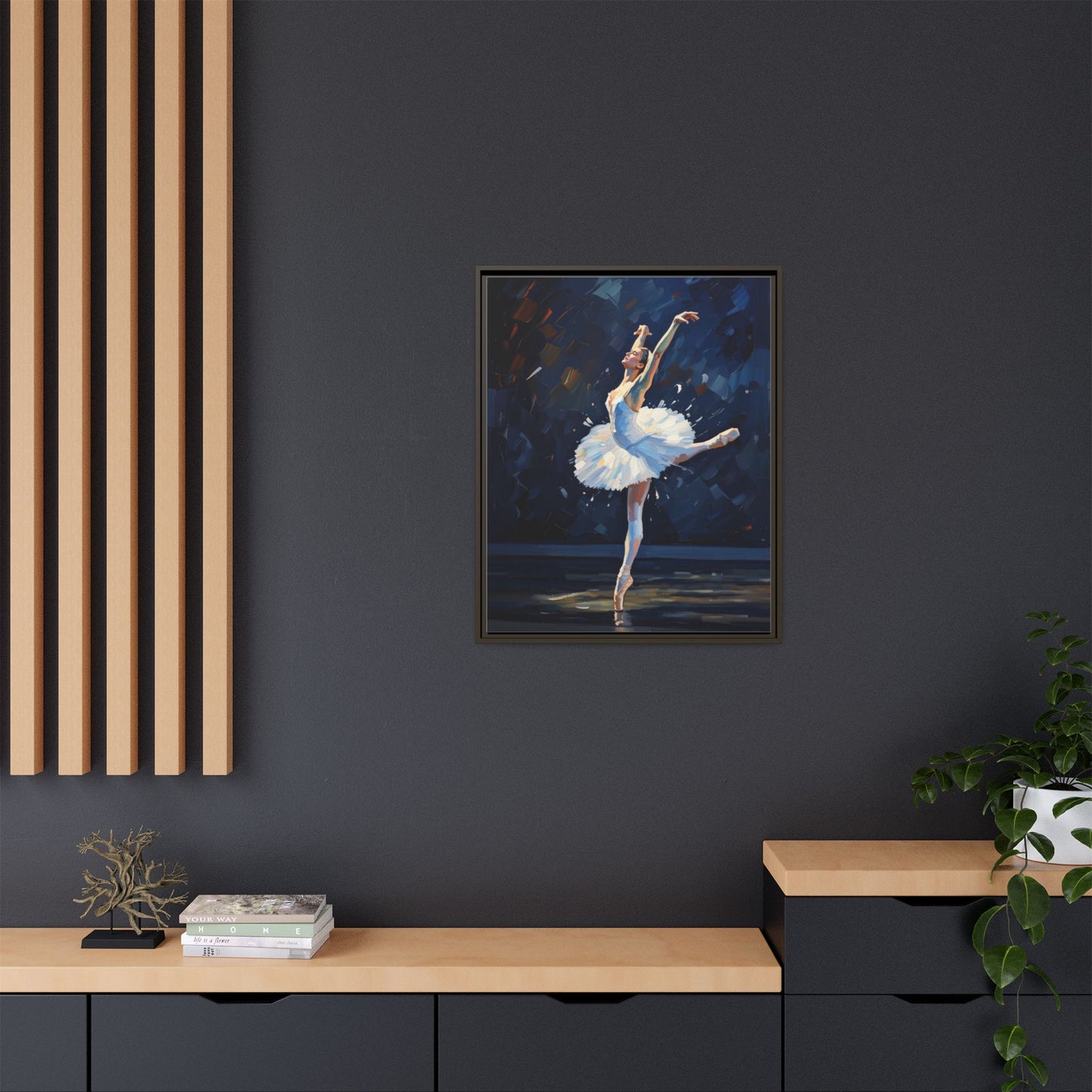 Ballerina Ballet Canvas Print — Framed Matte Wall Art