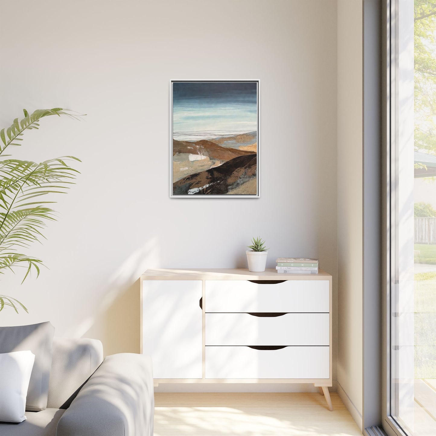 Framed Matte Canvas Art — Serene Abstract Landscape
