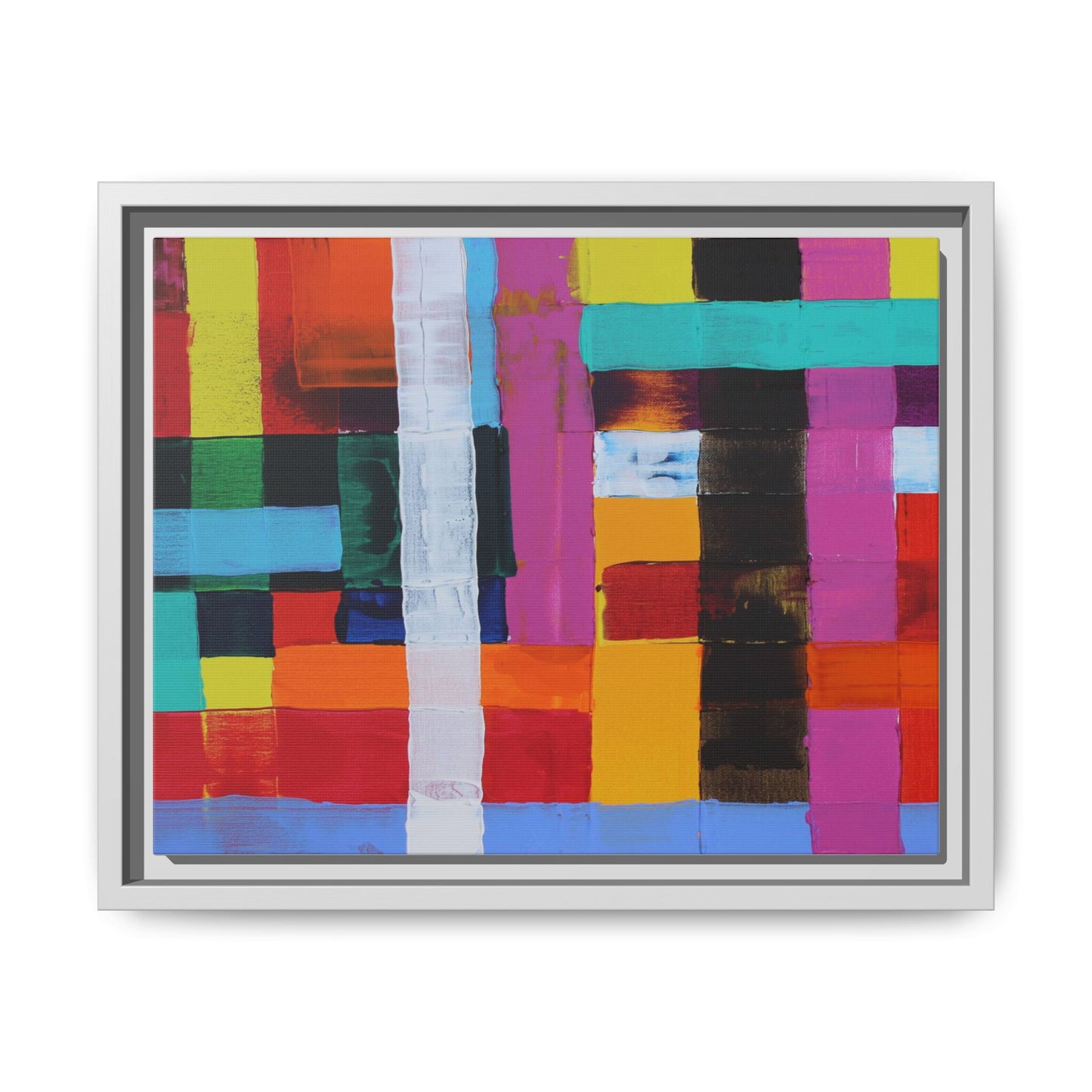 Farbfeld Malerei (Acryl) by Unknown Artist Matte Framed Canvas Wall Art Print