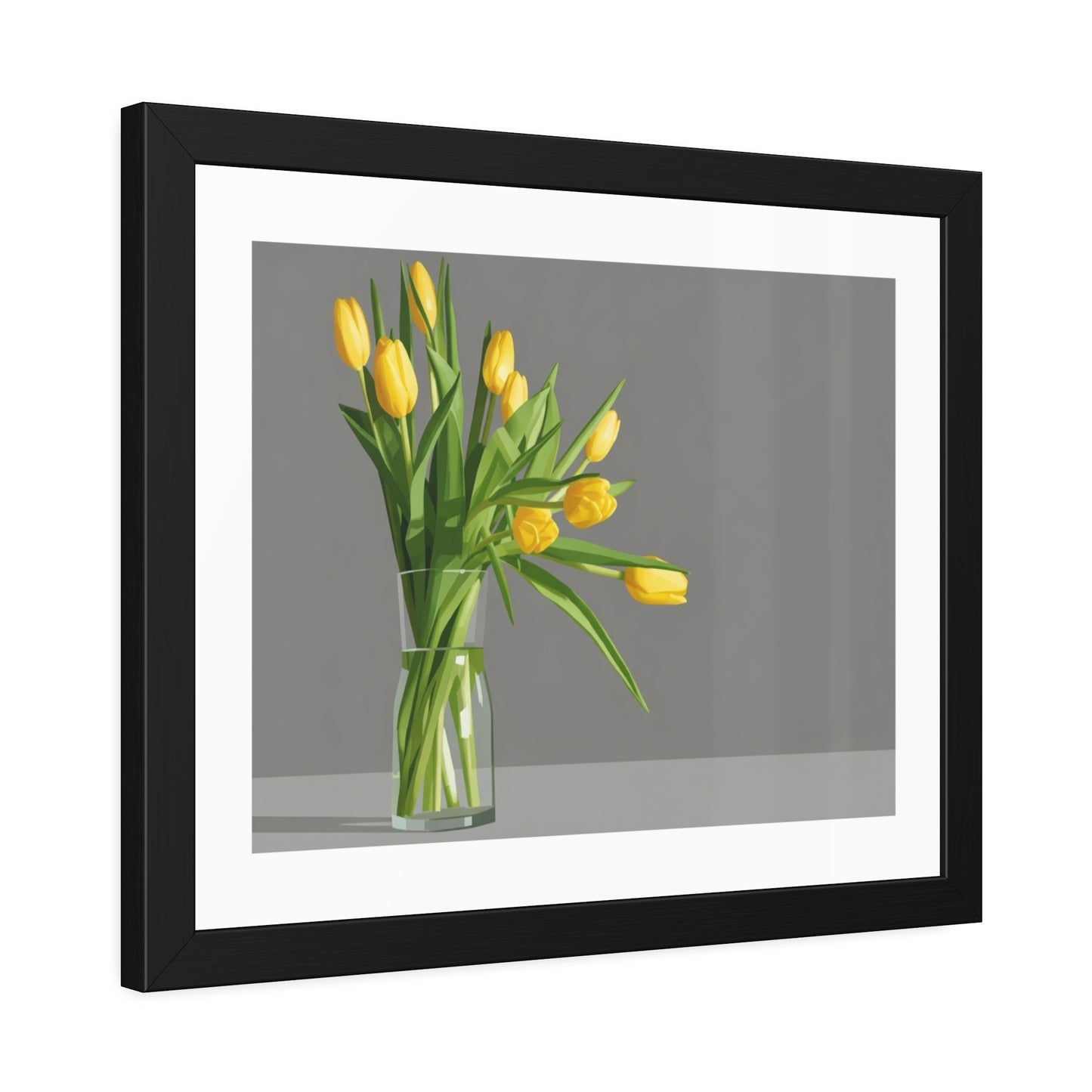 Yellow Tulip Framed Print — Modern Botanical Wall Art