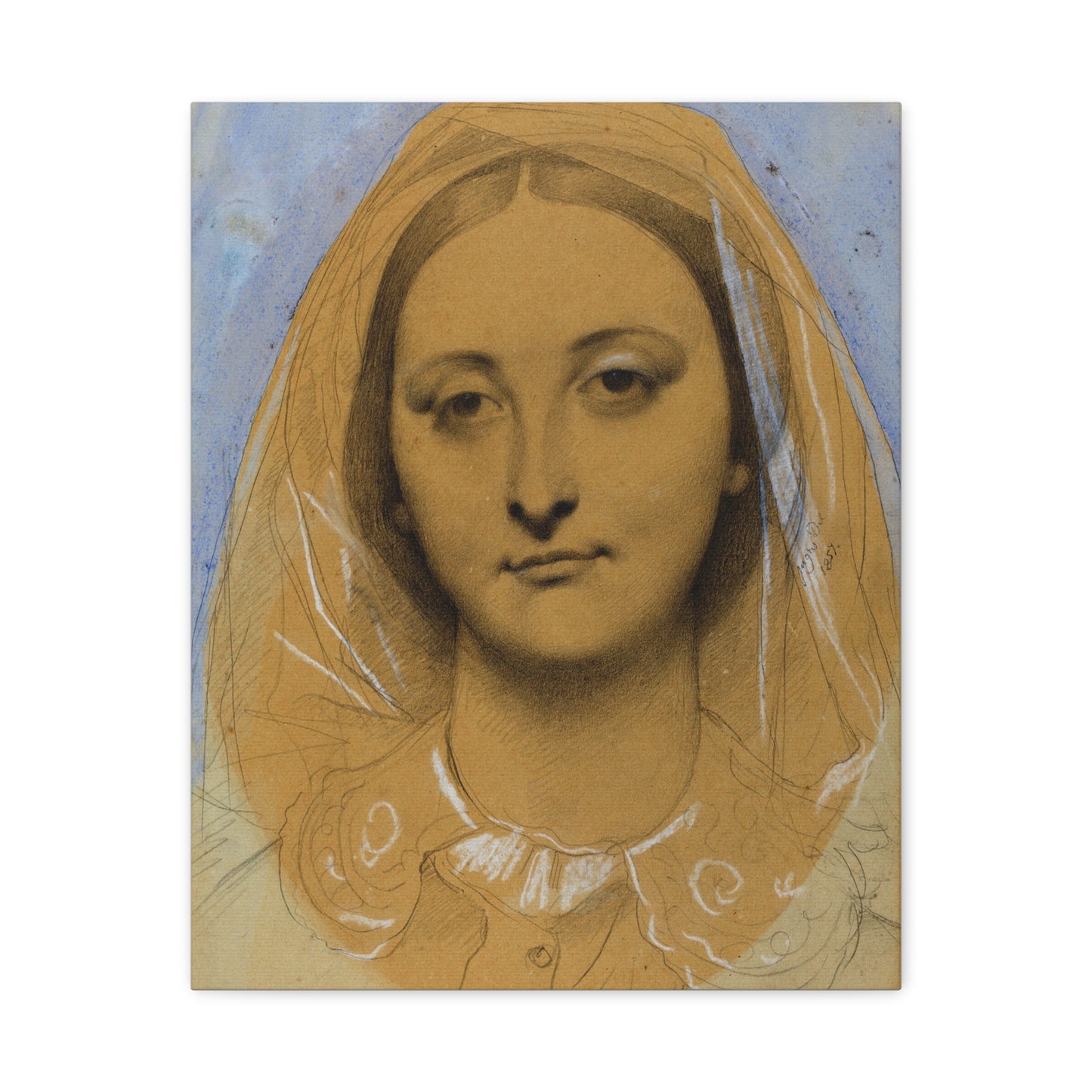 Mademoiselle Mary de Borderieux by Jean Auguste Dominique Ingres Matte Stretched Canvas Wall Art