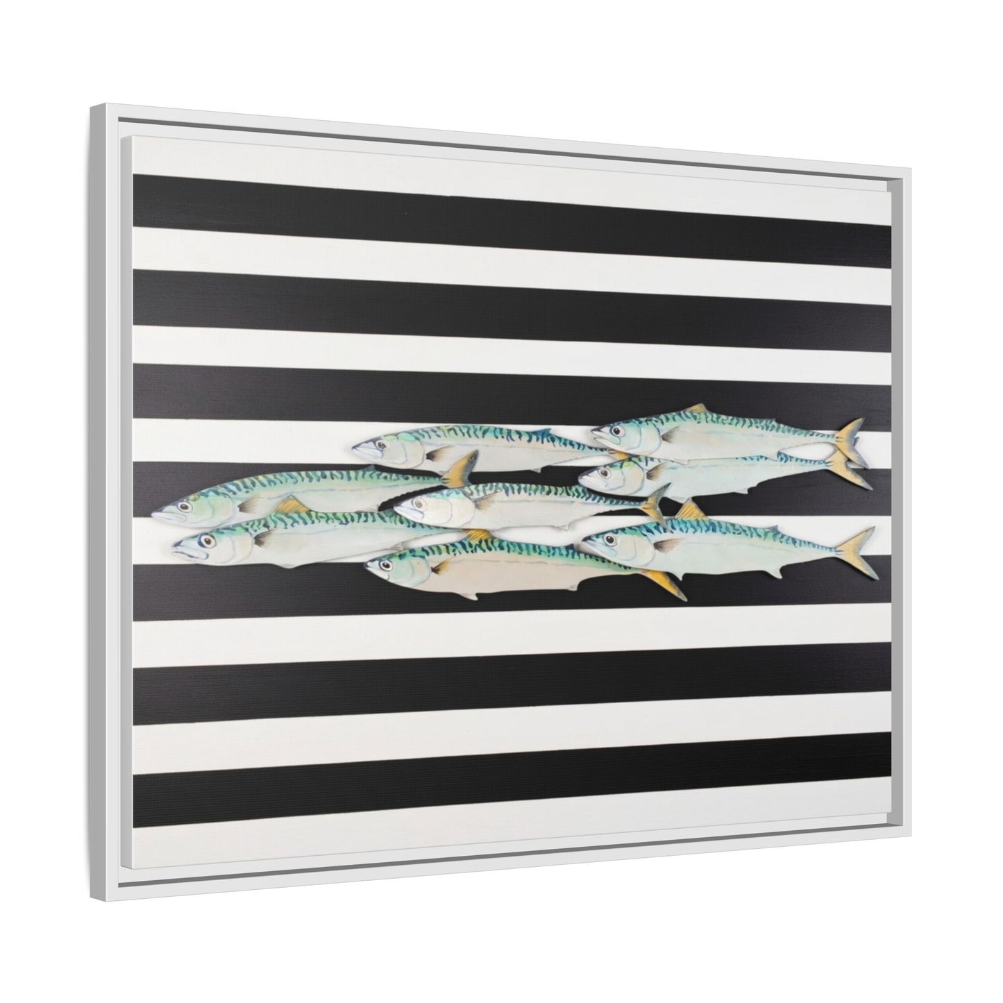 Striped Mackerel Canvas Print — Framed Matte Fish Wall Art