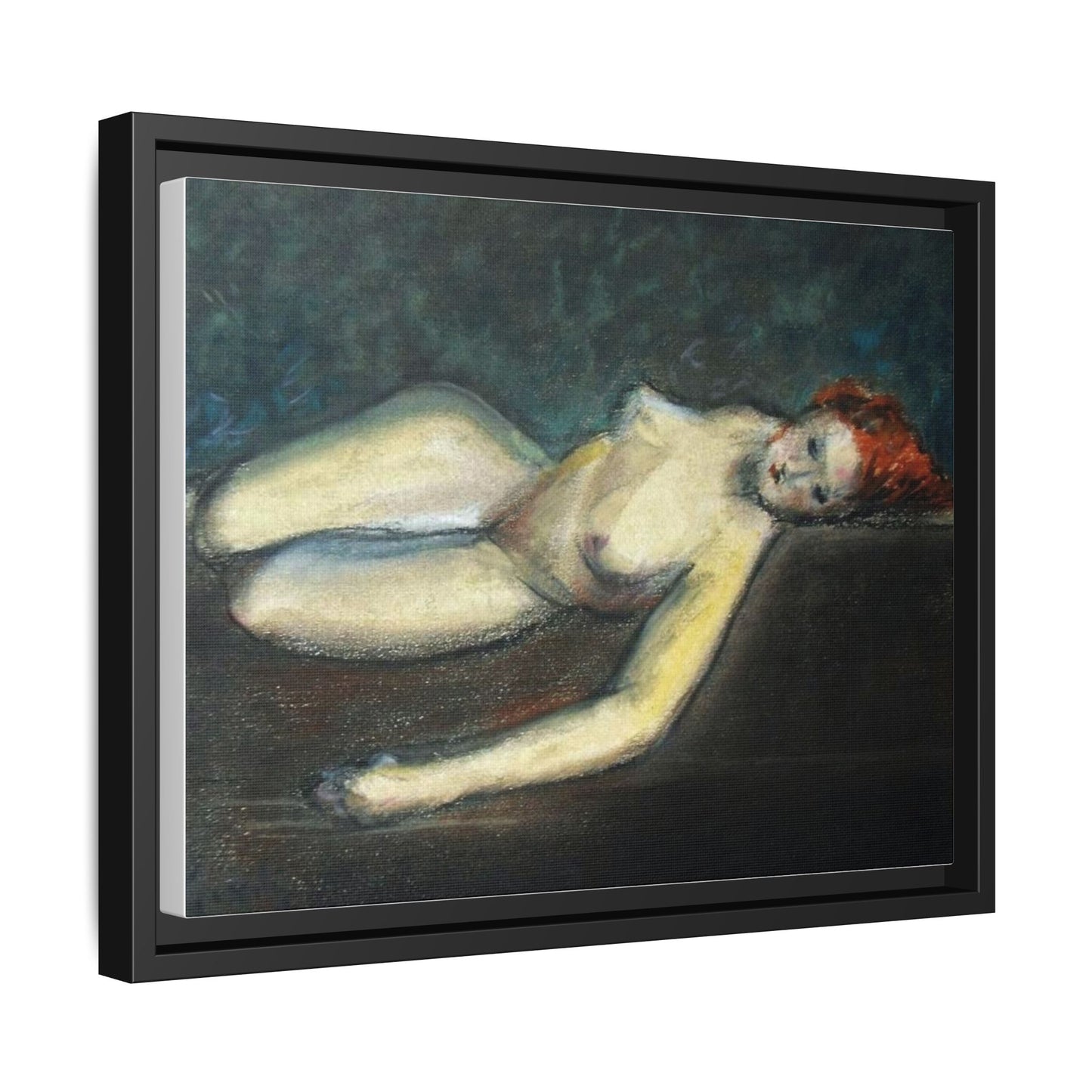 Lying nude by Paul Gosselin Framed Matte Canvas Wall Art Print