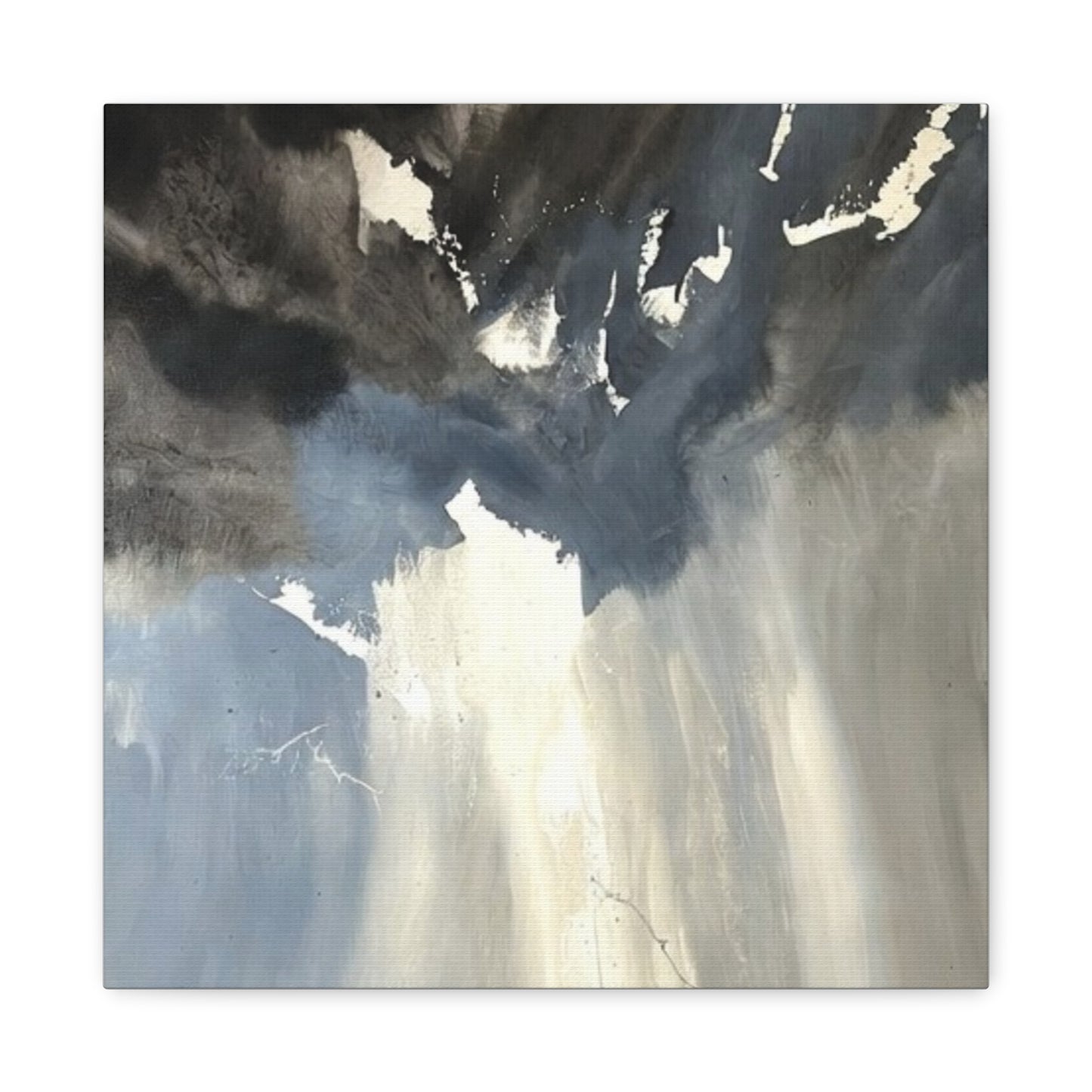 Abstract Storm Canvas Print — Dramatic Blue & Gray Matte Wall Art