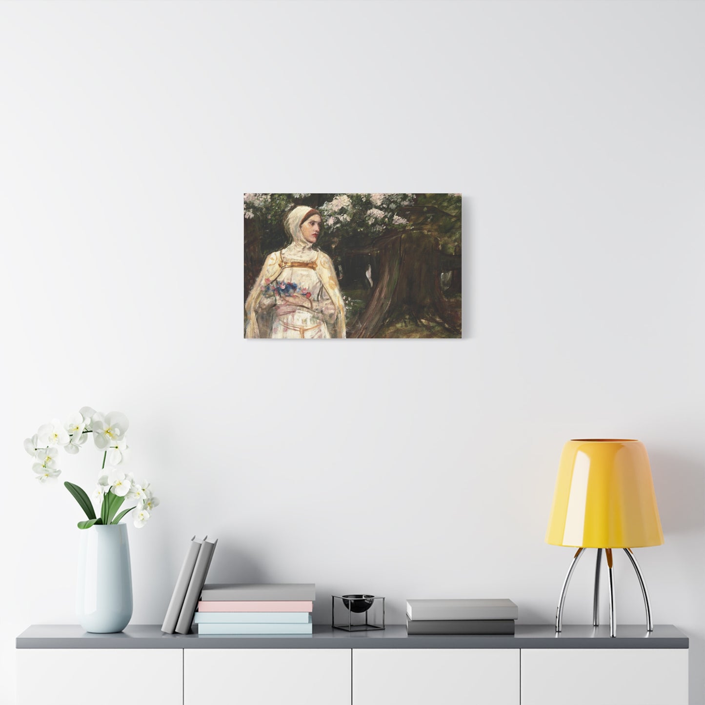 Matilda (formerly called Beatrice) by John William Waterhouse Matte Canvas Wall Art Print